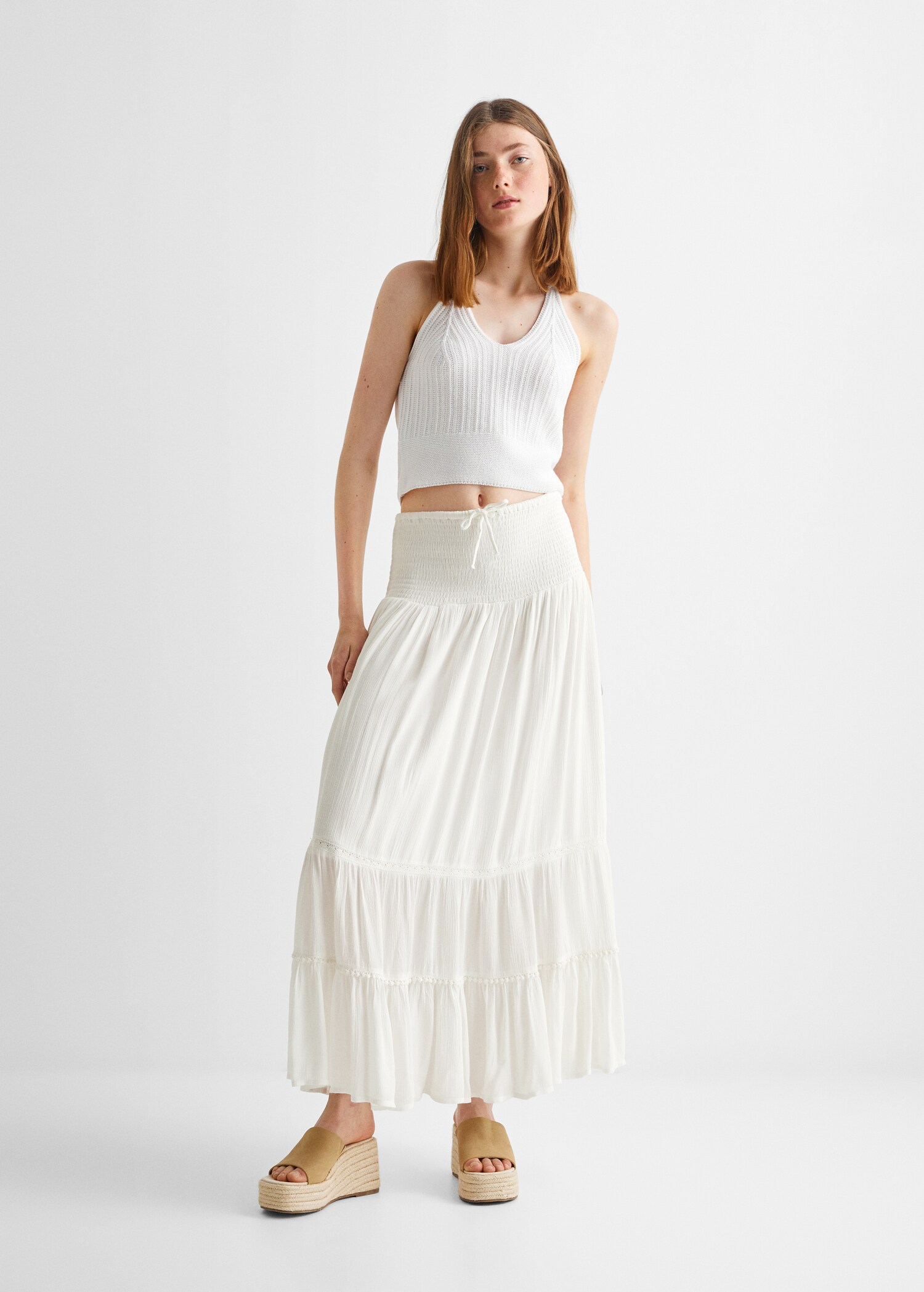 Ruffled long skirt - General plane