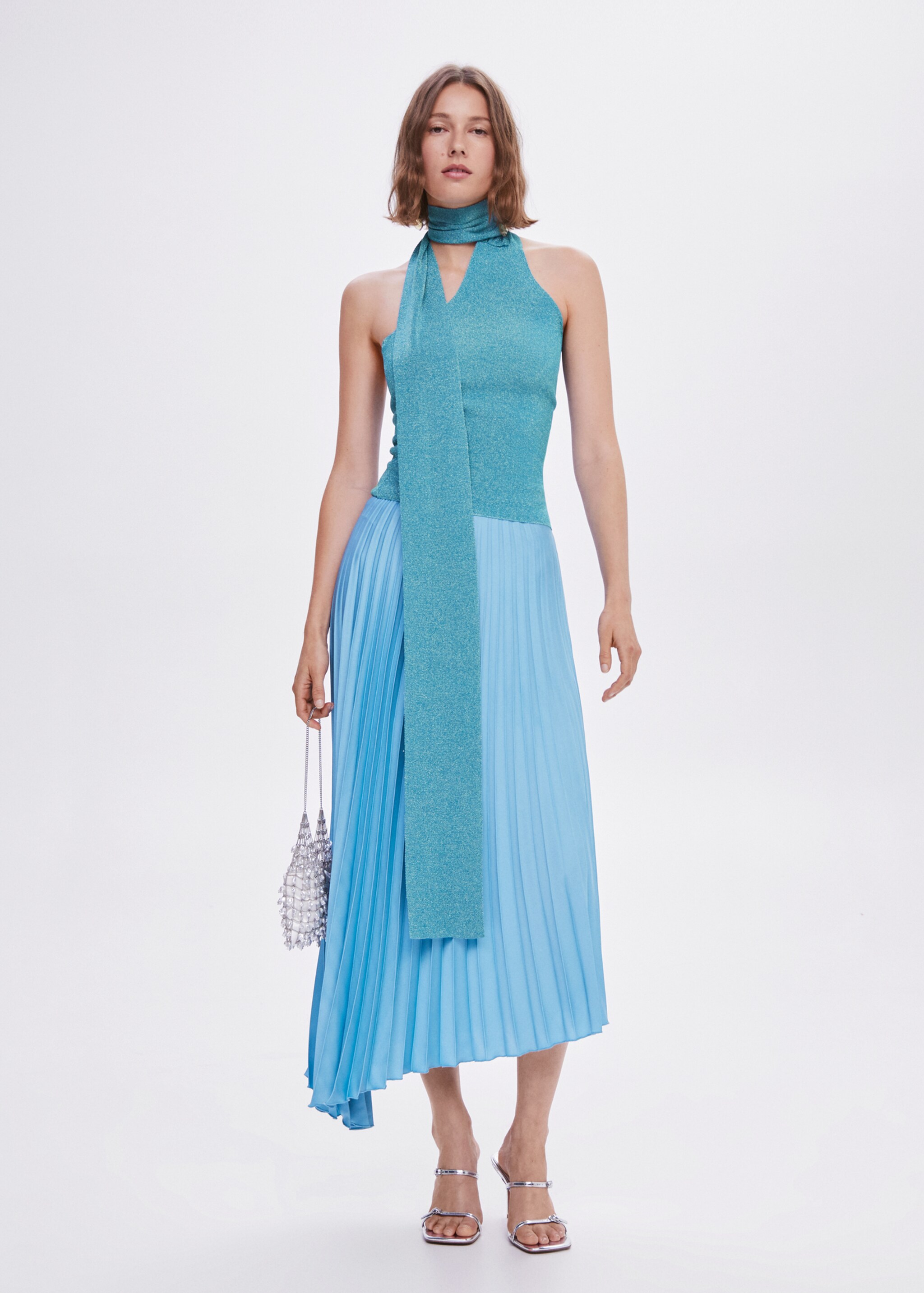 Pleated asymmetric skirt  - General plane