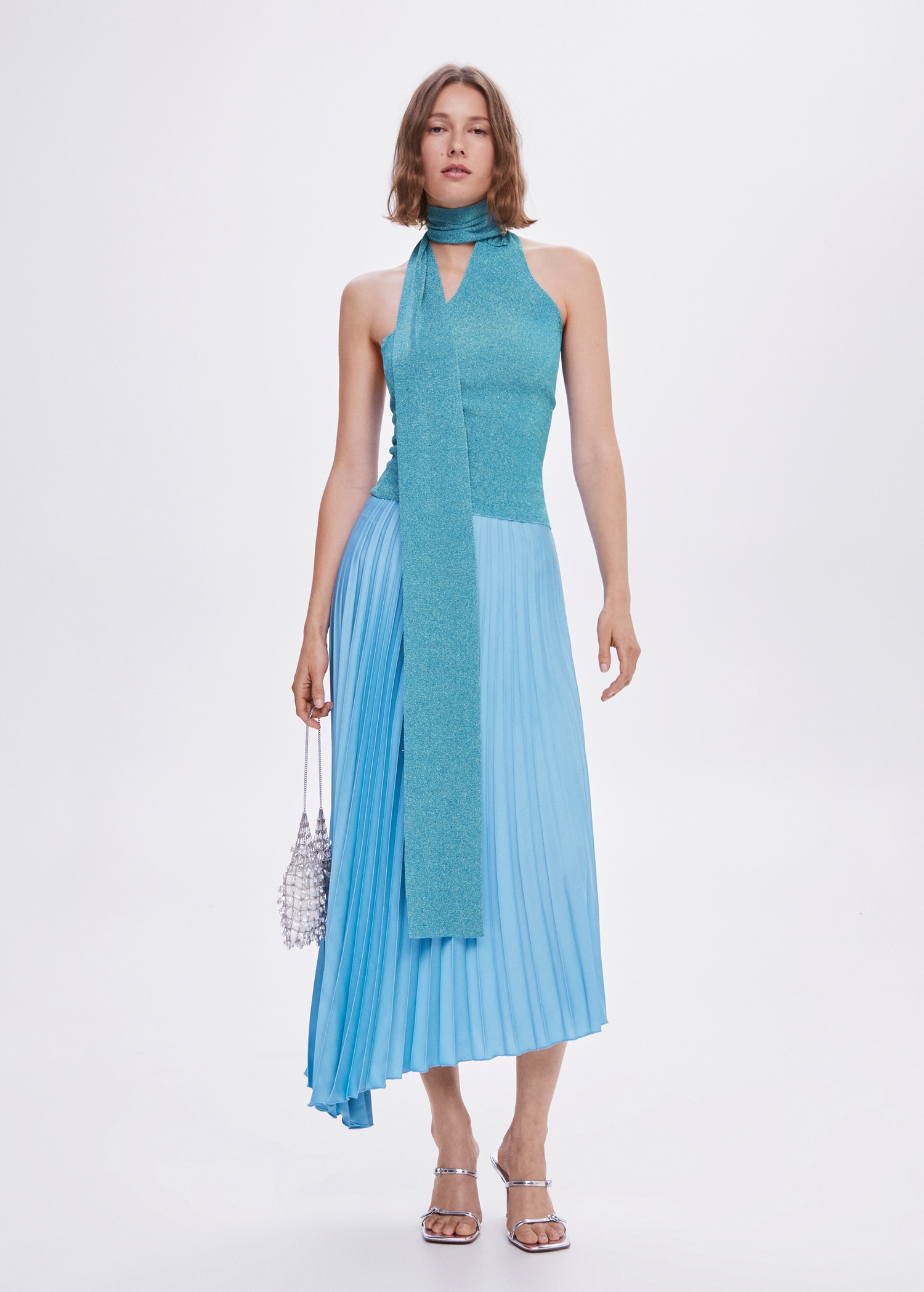 Pleated asymmetric skirt  - General plane