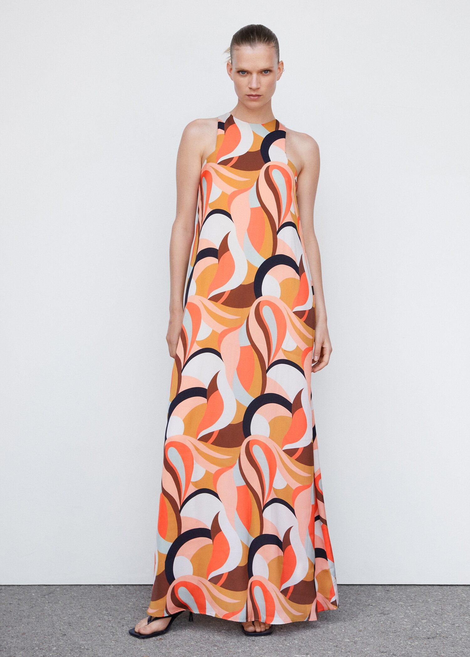 Printed halter dress - General plane