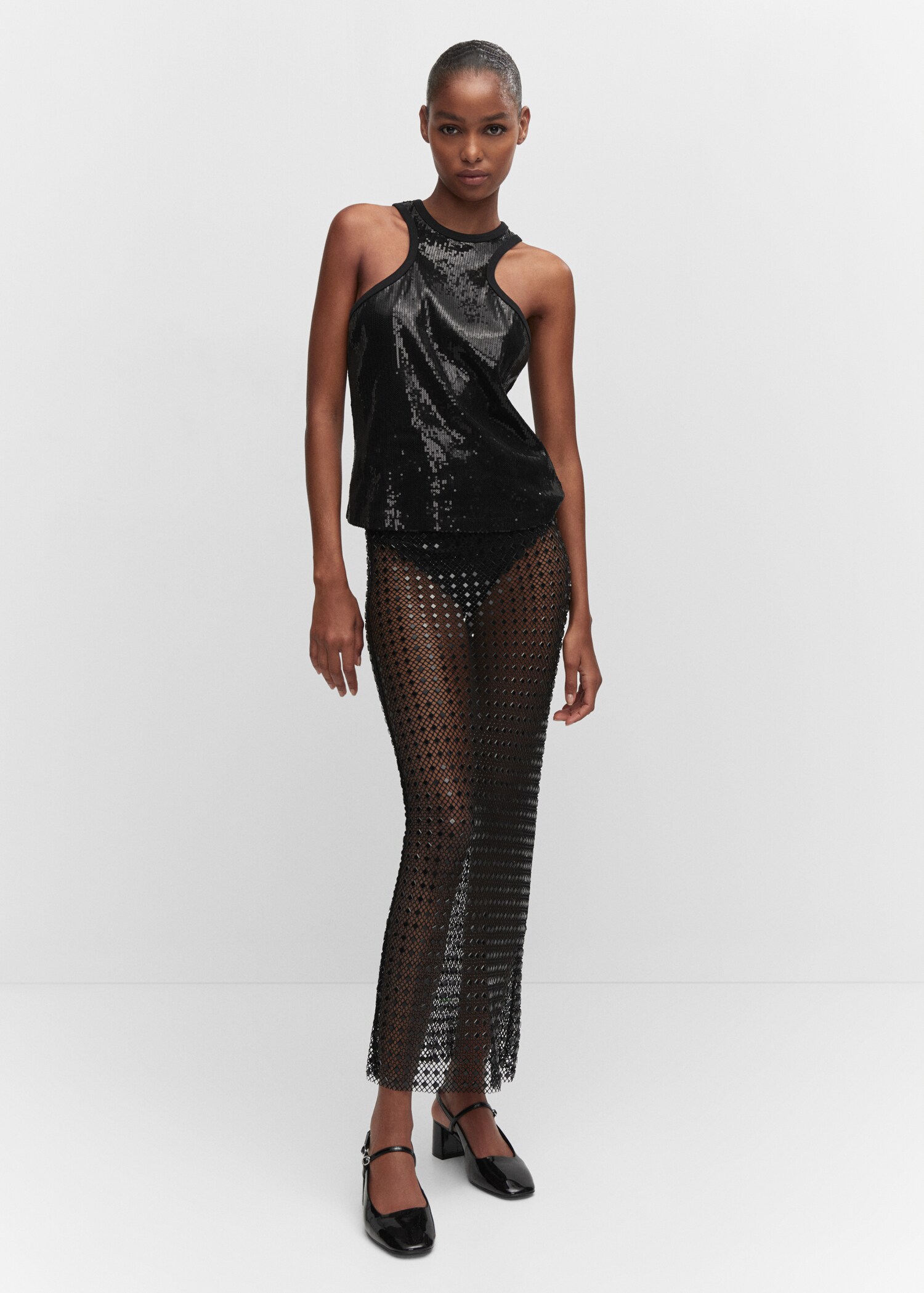 Top halter lentejuelas - Plano general