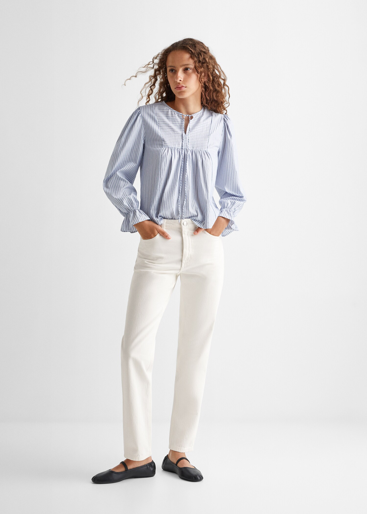 100% cotton mom-fit jeans - General plane