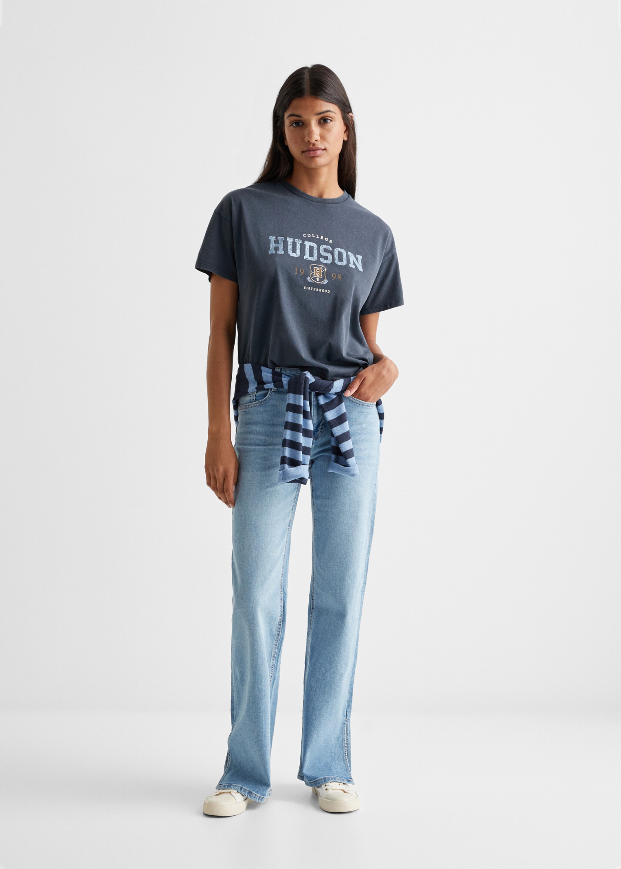 T-shirt coton imprimé - Plan général, Bleu marine. Ref: 57004025-00.