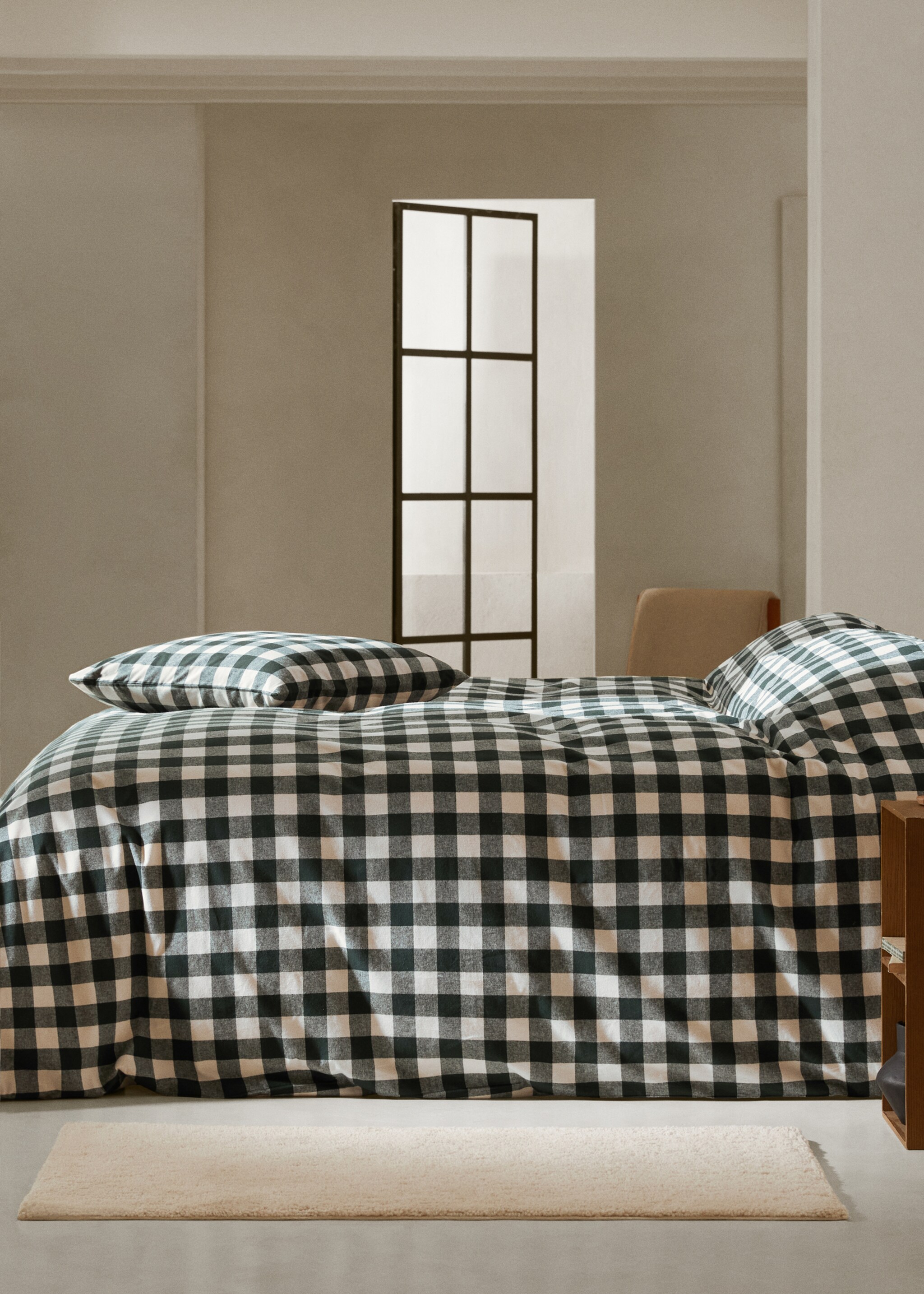 Copripiumino flanella quadri bicolore letto 135 cm - Piano generale
