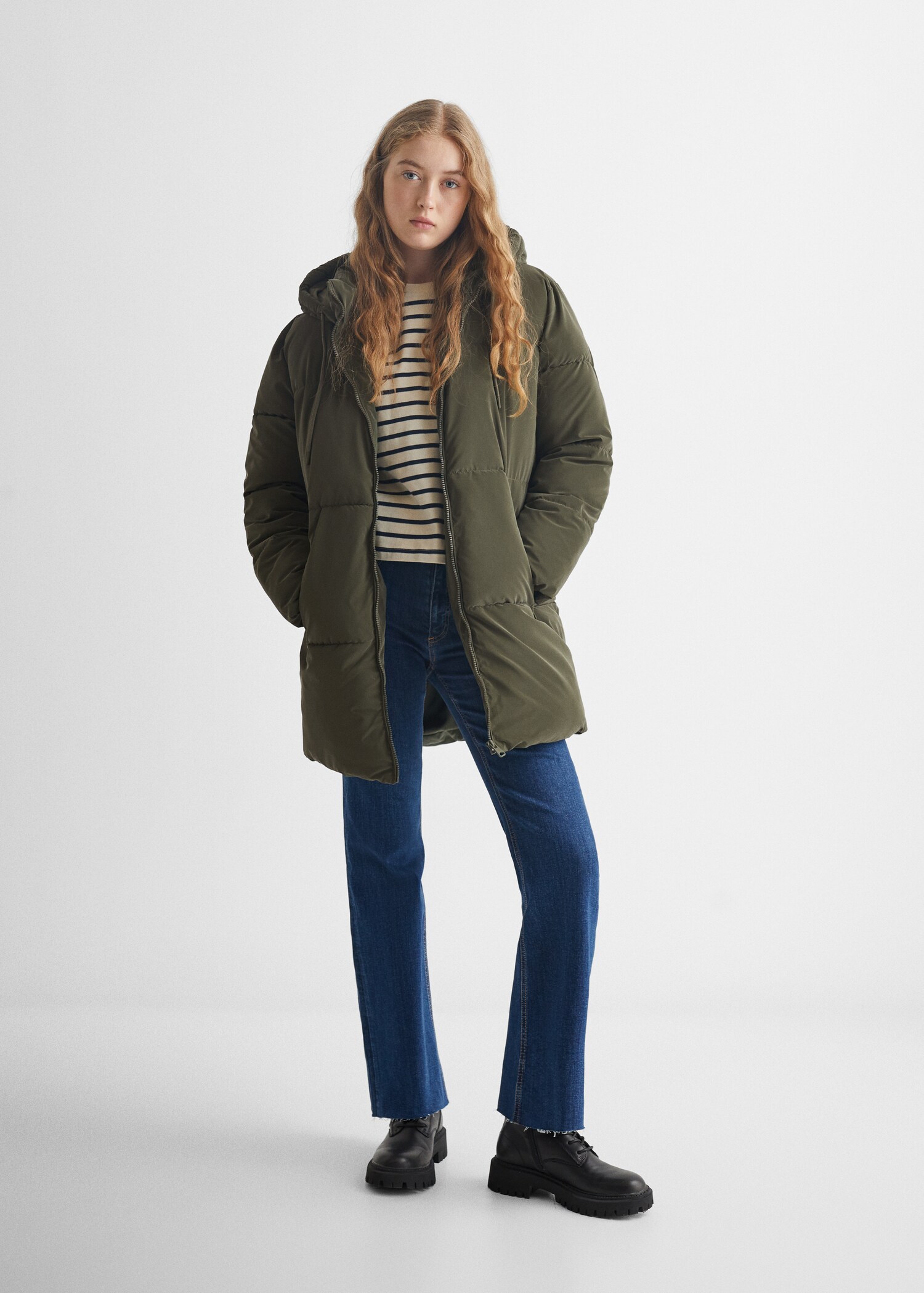 Quilted long coat - General plane