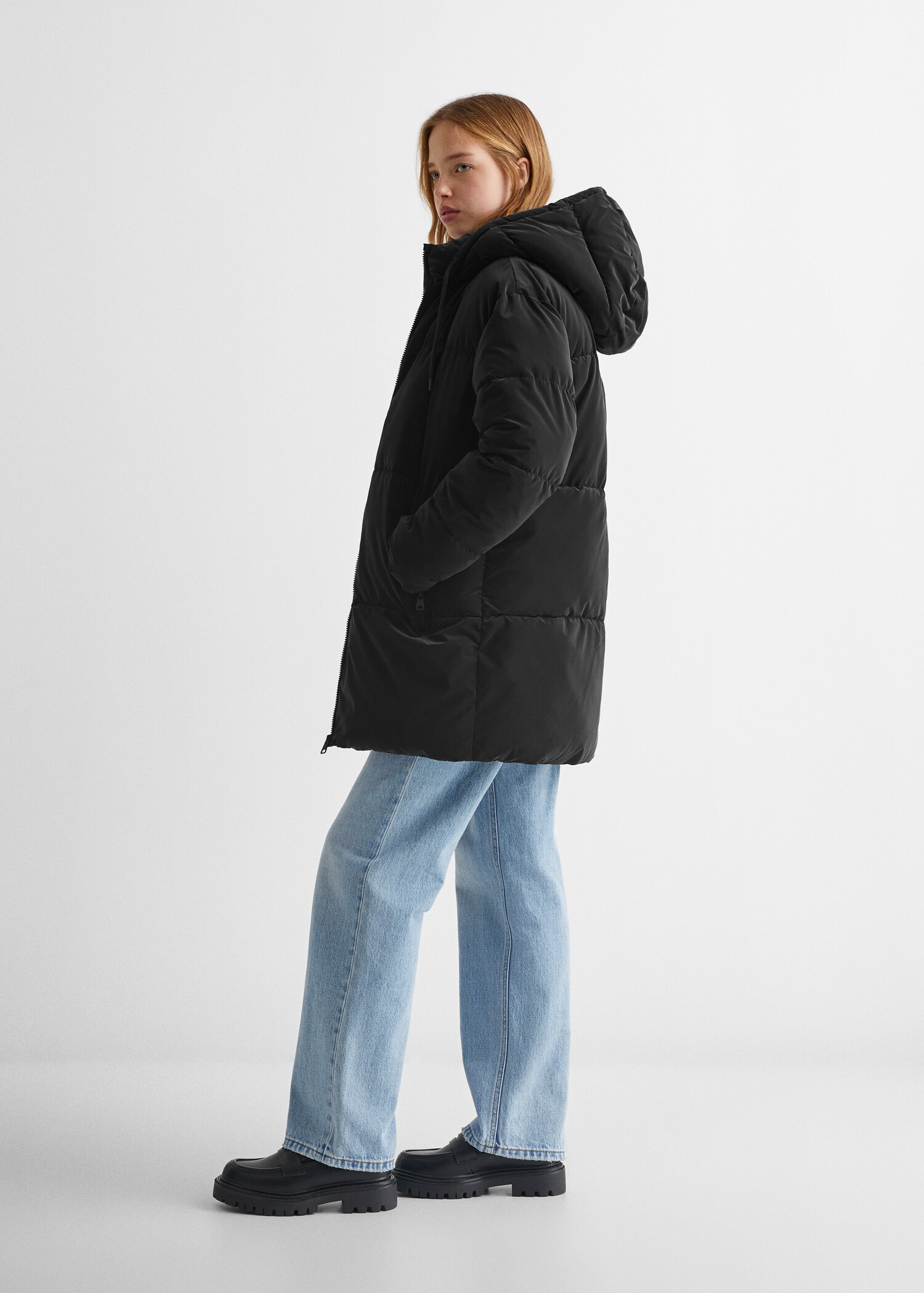 Quilted long coat - General plane