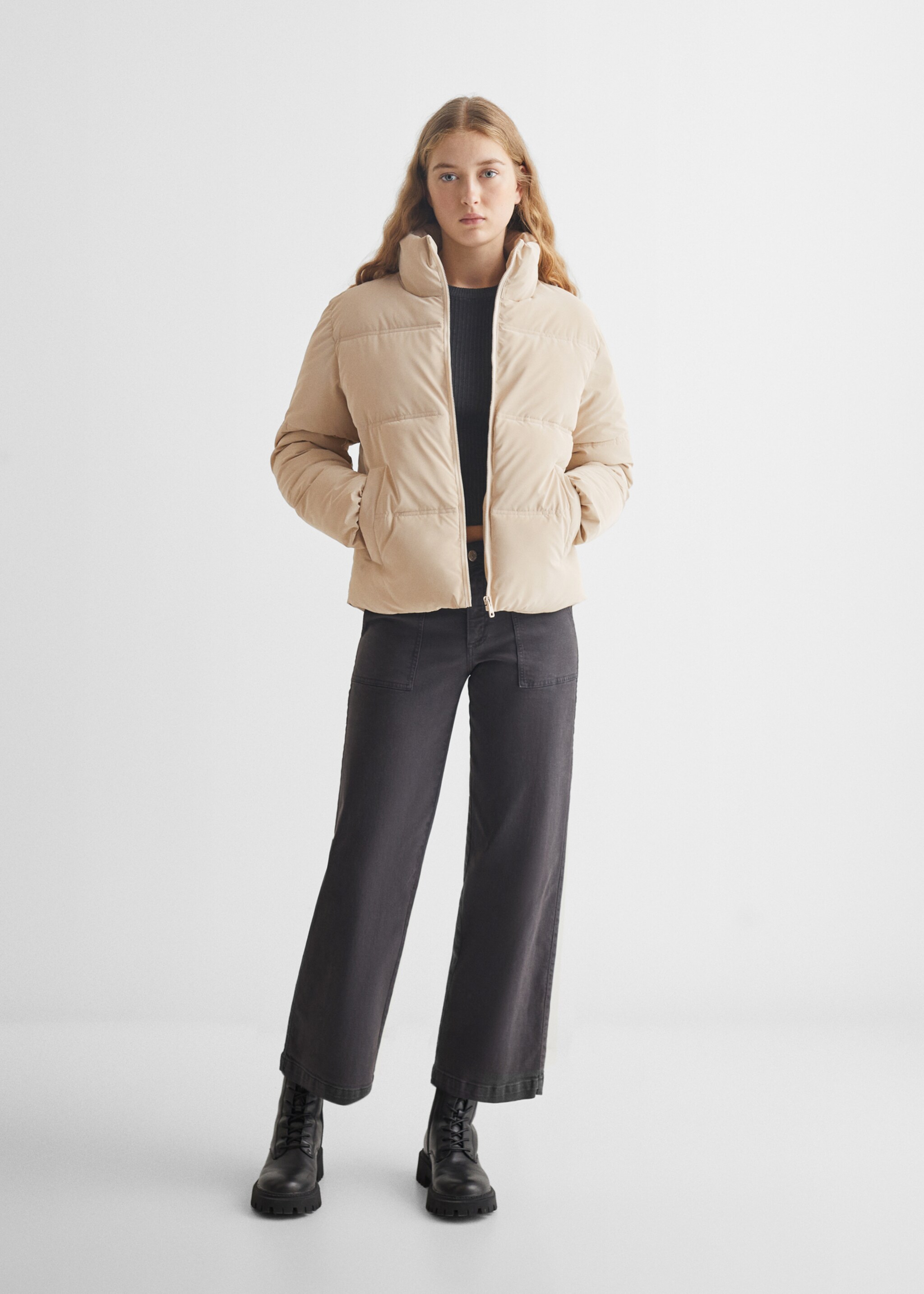 Ανοράκ καπιτονέ αδιάβροχο ρόμβοι - Γενικό πλάνο, Μπεζ . Ref: 57005138-00.