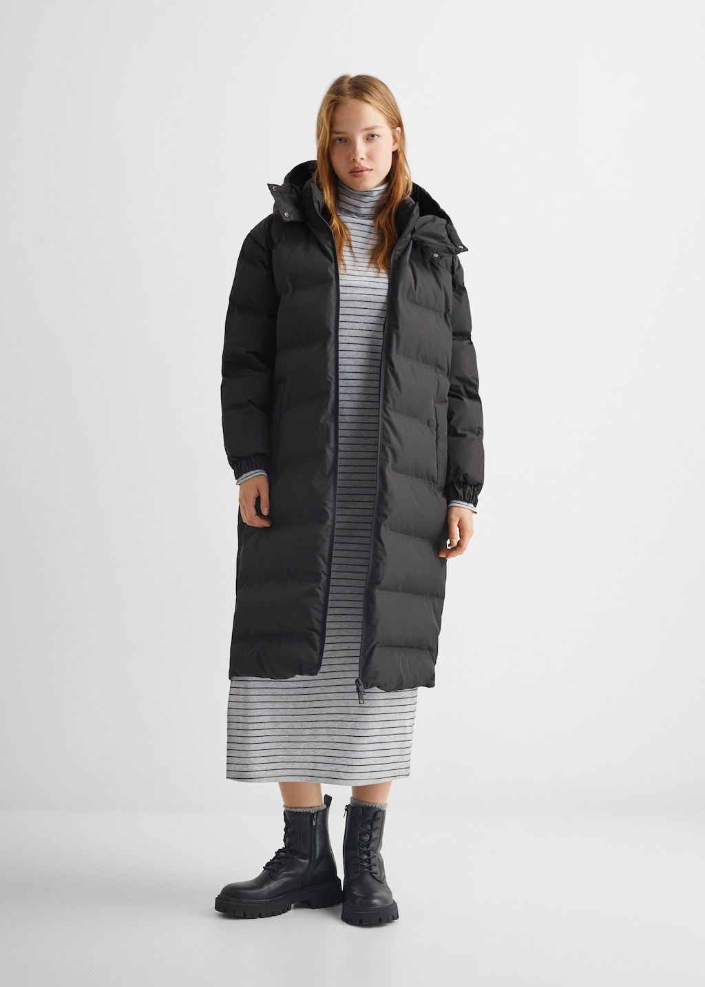 Quilted long coat - Teen Girl | MANGO OUTLET USA