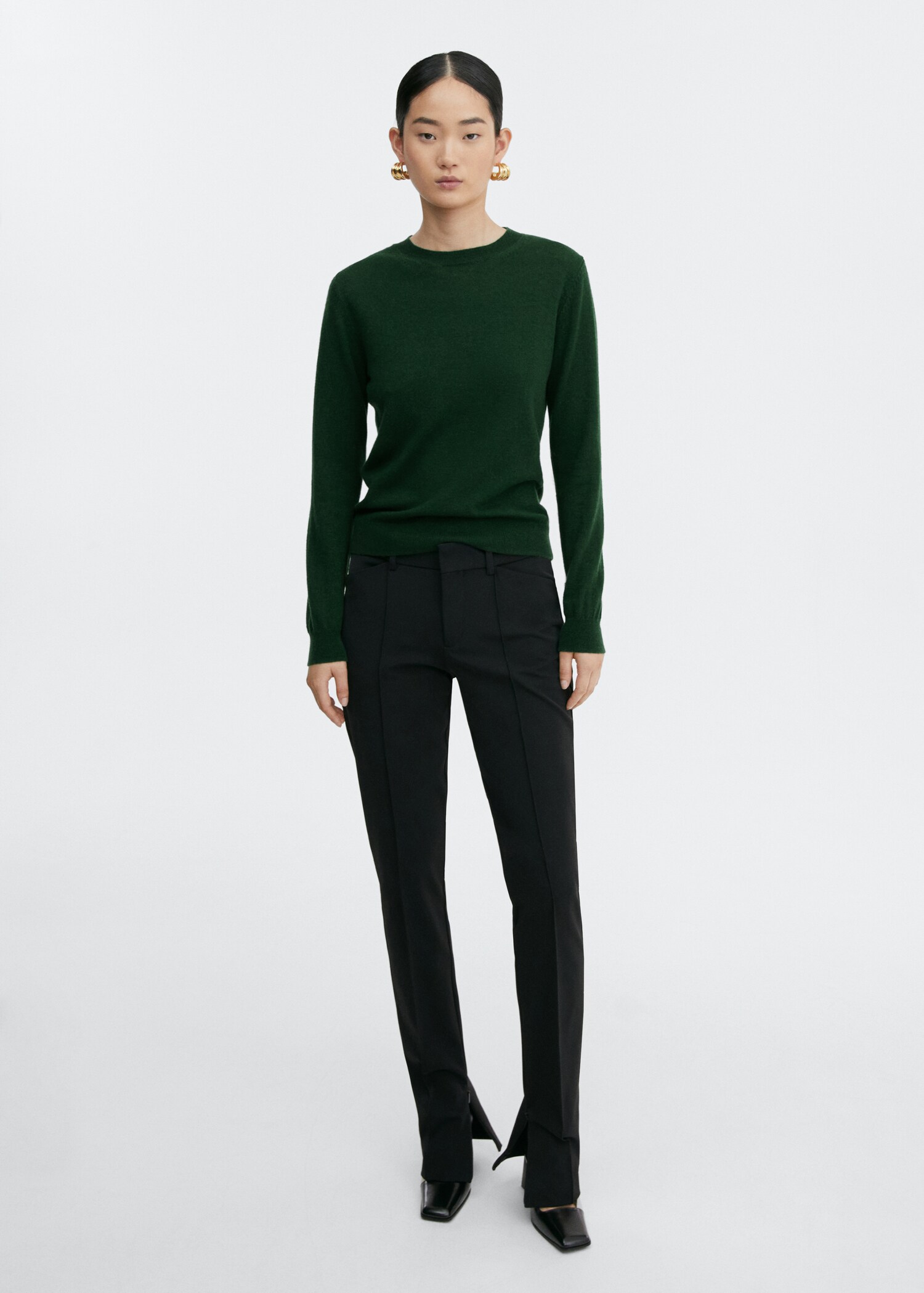 High collar wool sweater - General plane