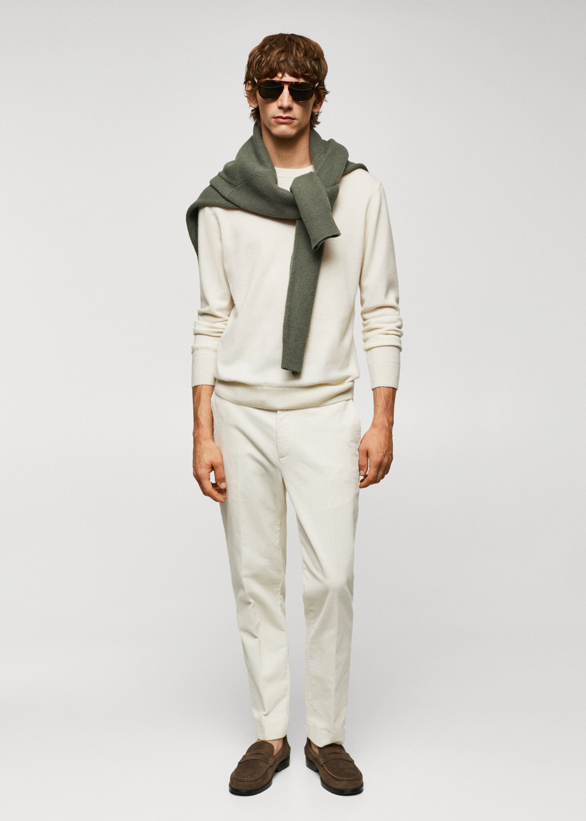 Fine-knit wool-blend sweater - General plane, Off White. Ref: 57005962-00.