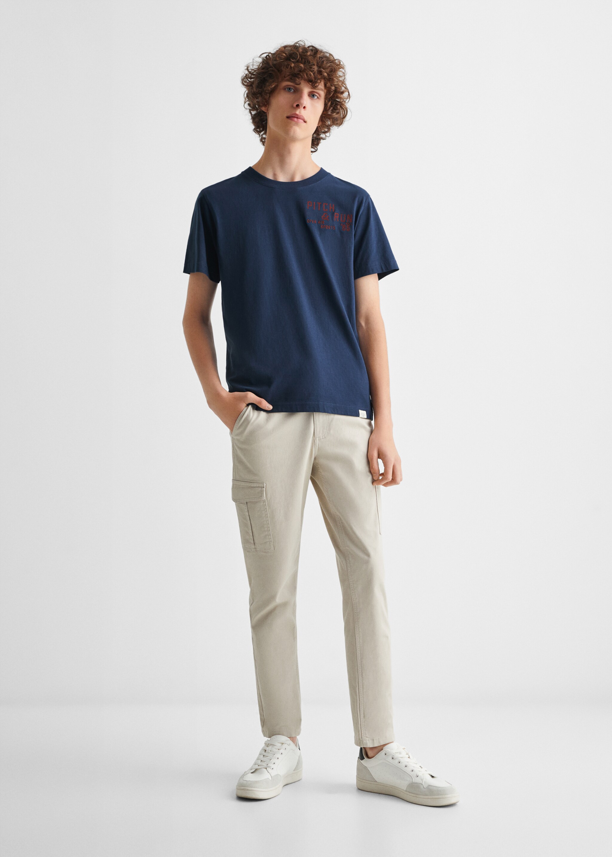 Message cotton T-shirt - General plane, Navy. Ref: 57005987-00.