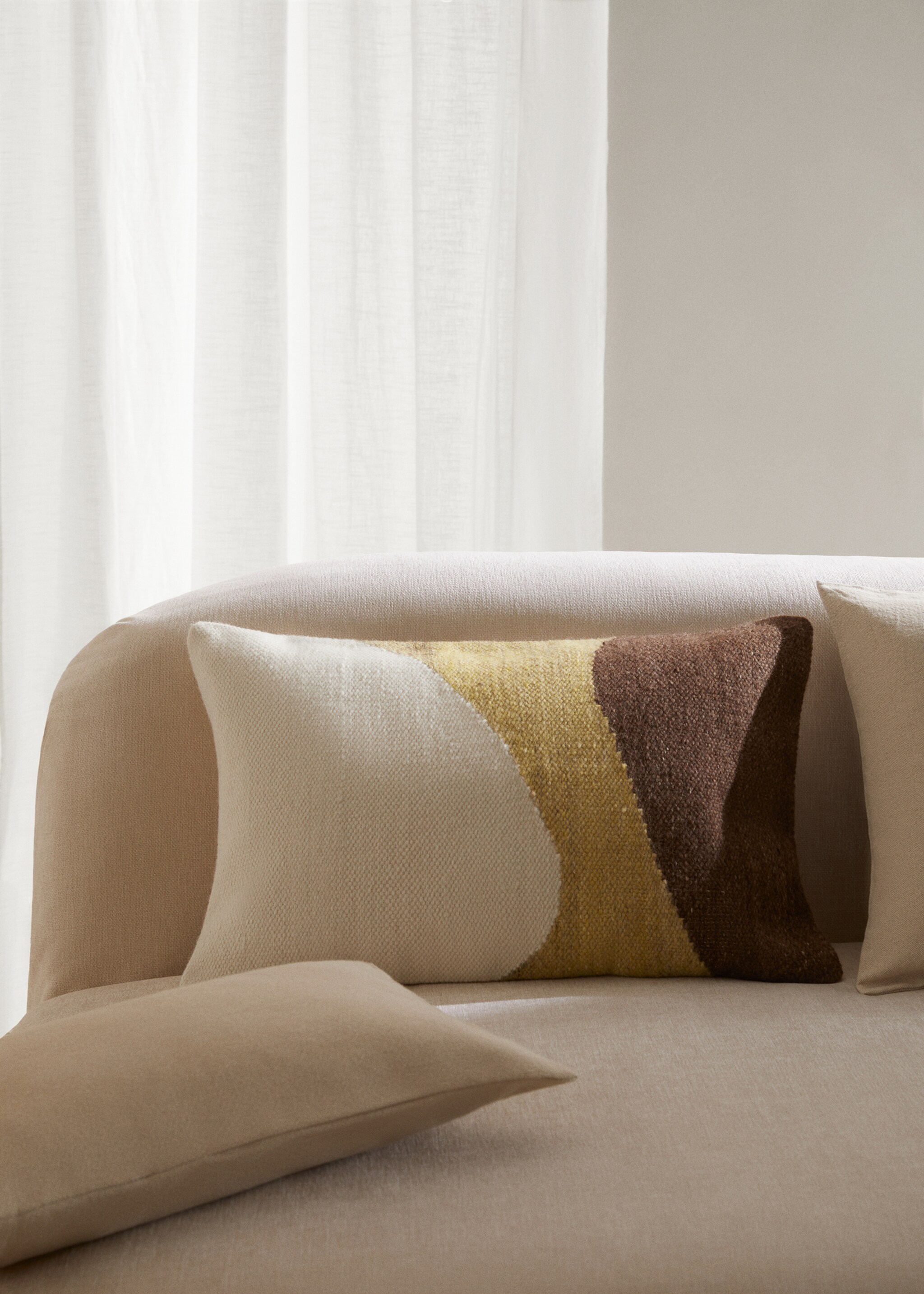 100% cotton wave cushion cover 40x60cm - General plane