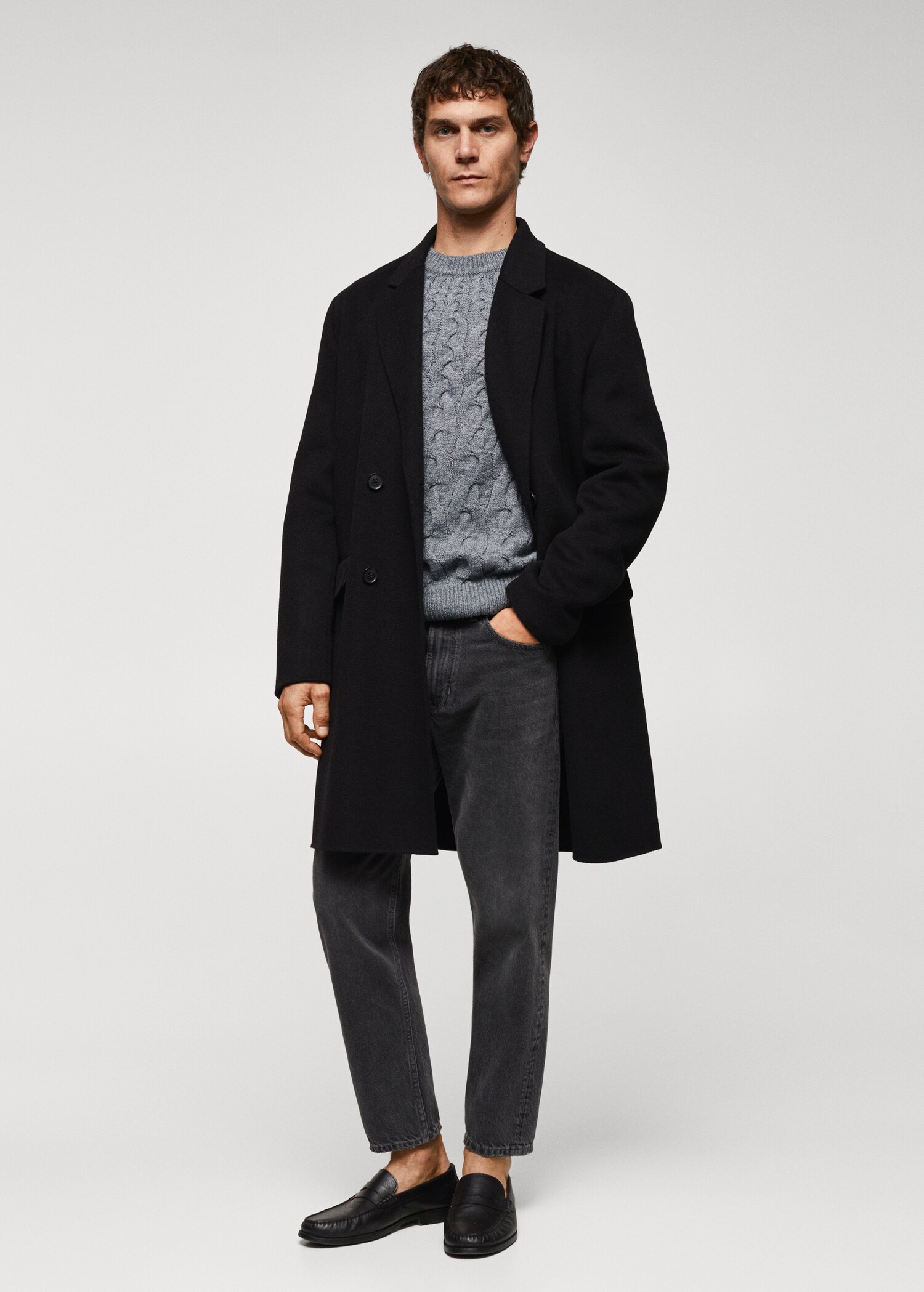 Braided wool-blend sweater - General plane