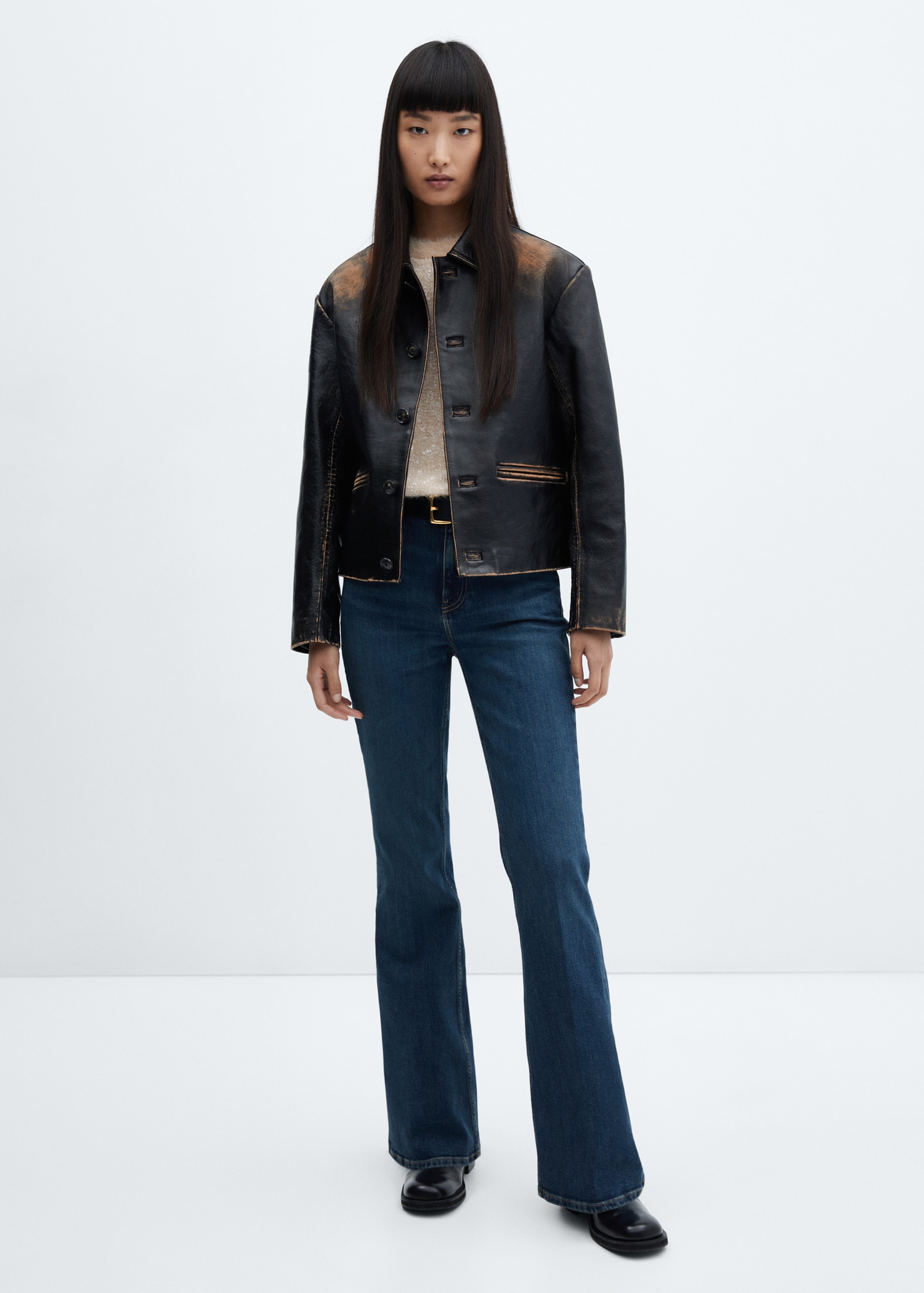 Lederjacke Damen Mango Kunstlederjacke Mit Fell Outfit