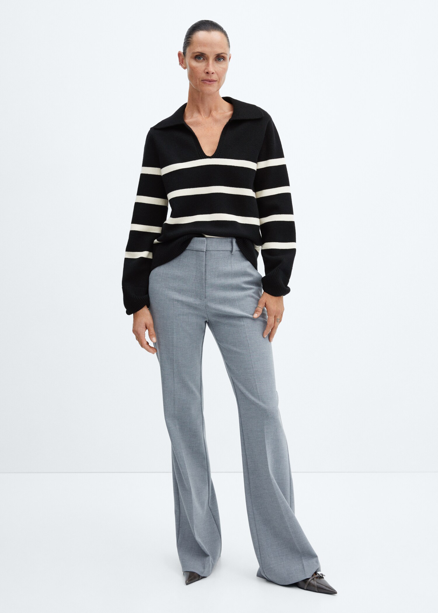 Pullover righe collo polo - Piano generale