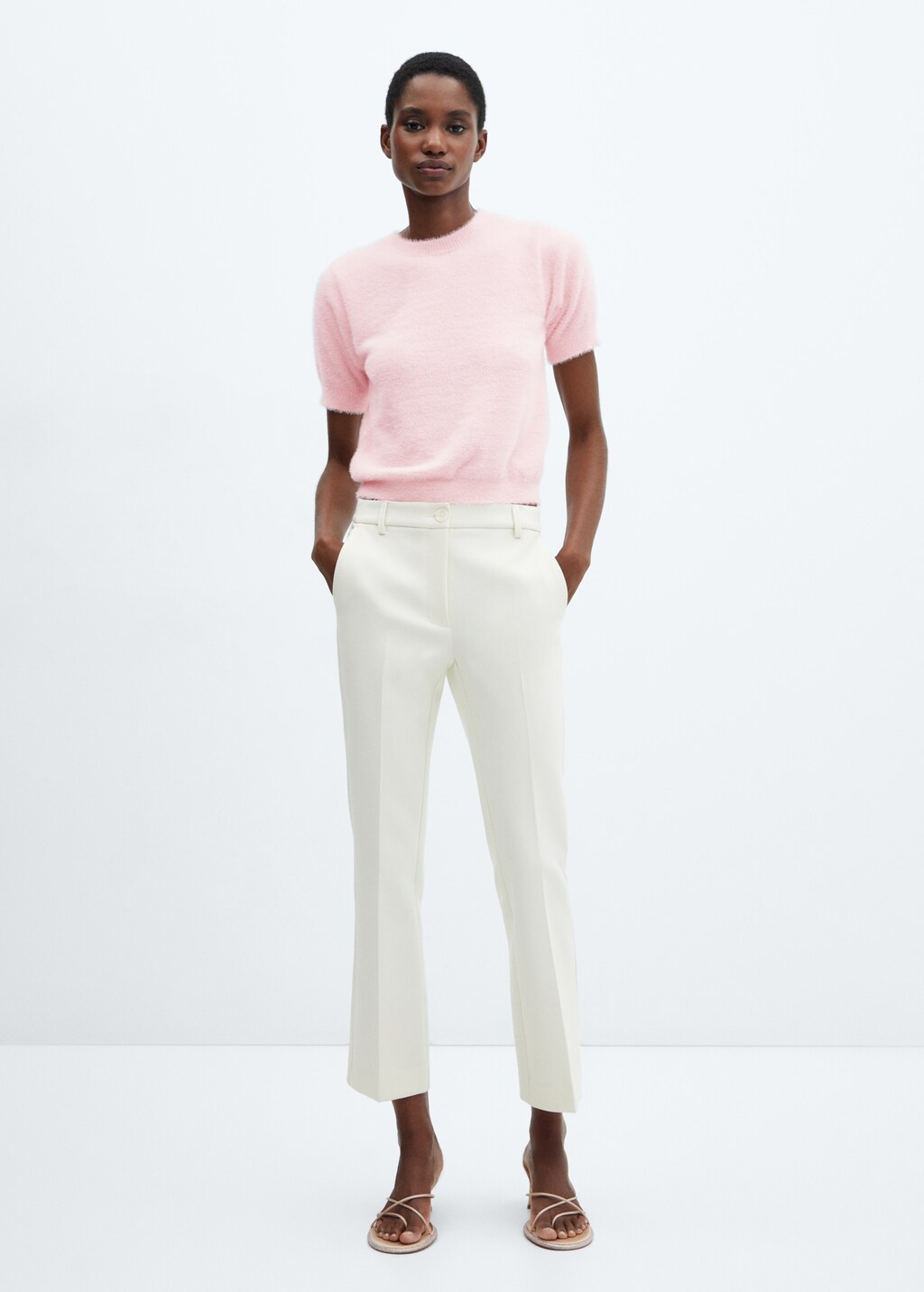 Fur-effect knitted sweater - Women | MANGO OUTLET USA