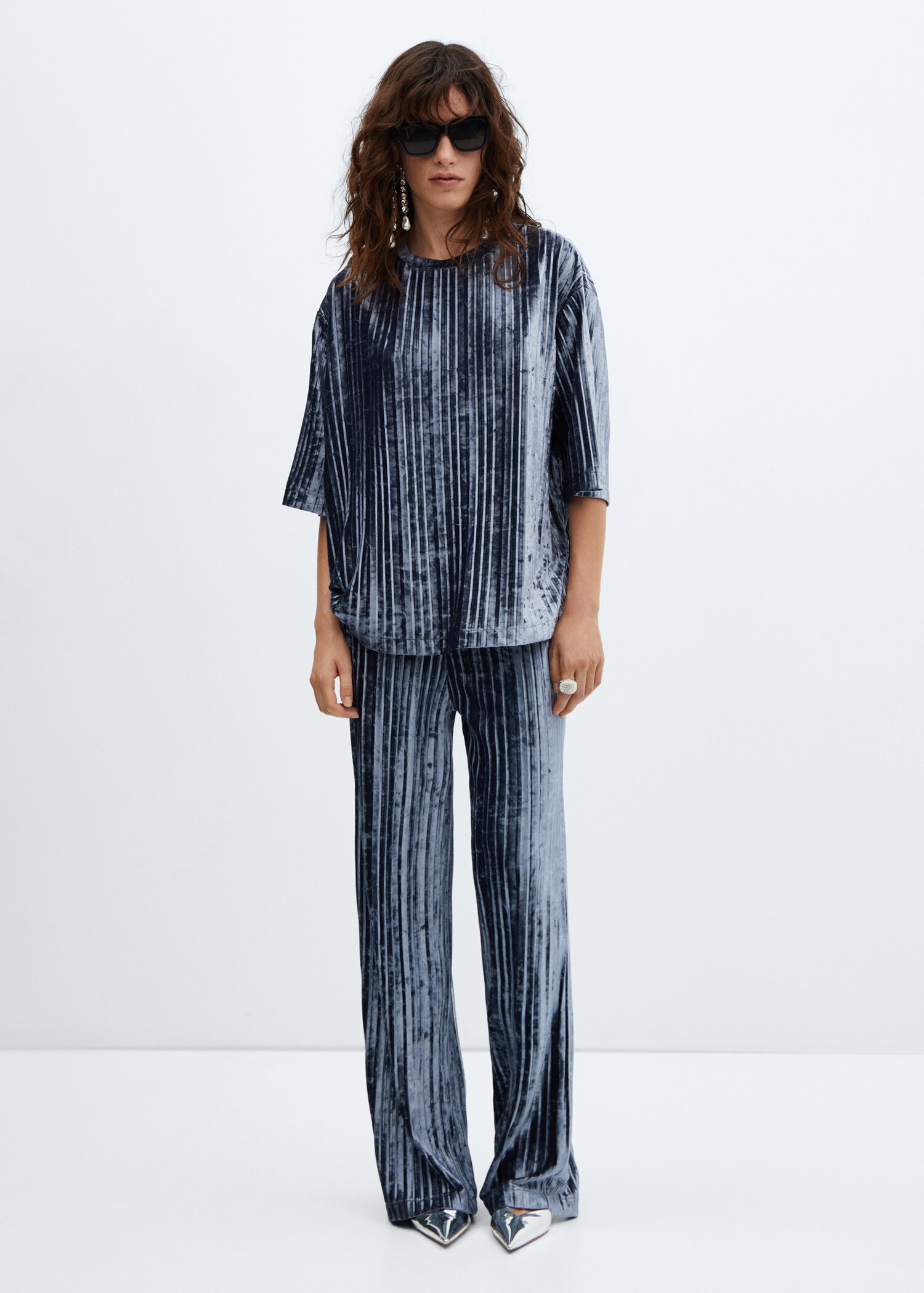 Velvet pleated T-shirt - General plane