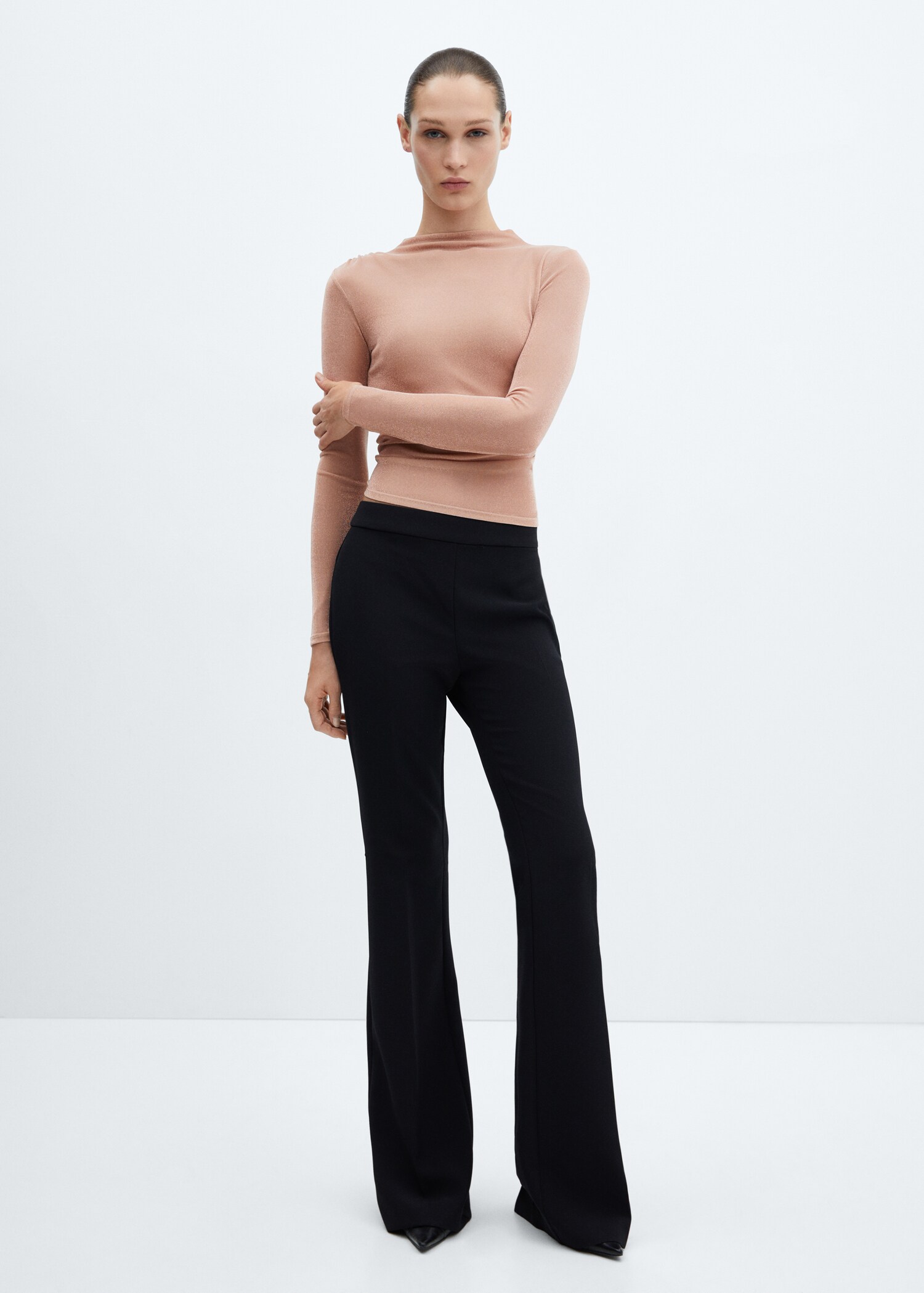 Lurex t-shirt with ruched details - General plane