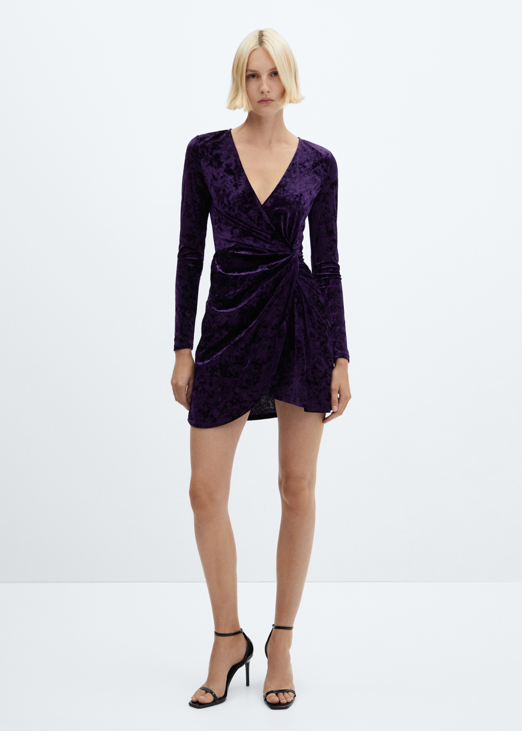 Velvet crossed dress - General plane, Purple. Ref: 57009116-00.