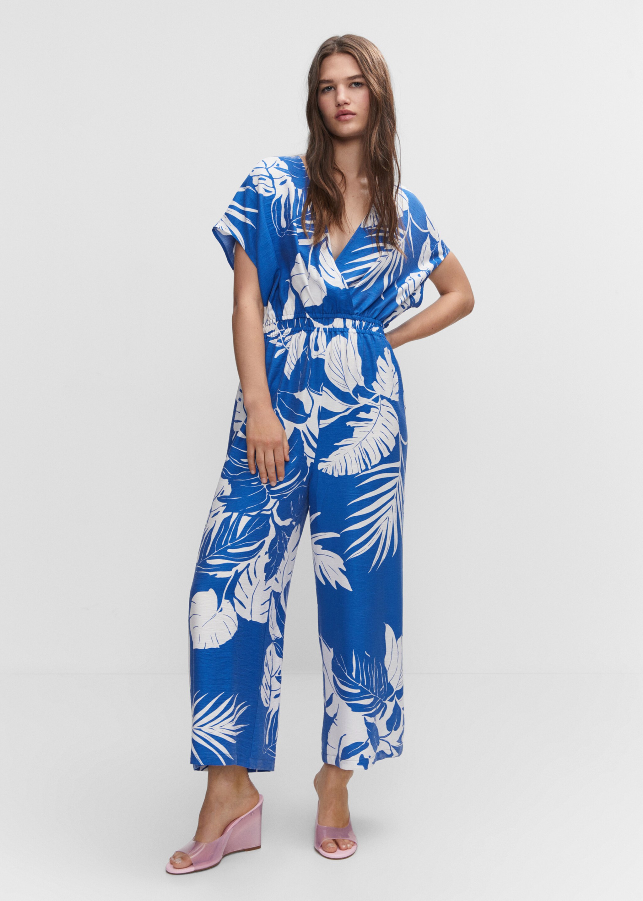 Tropical print jumpsuit - General plane, Blue. Ref: 57010207-00.