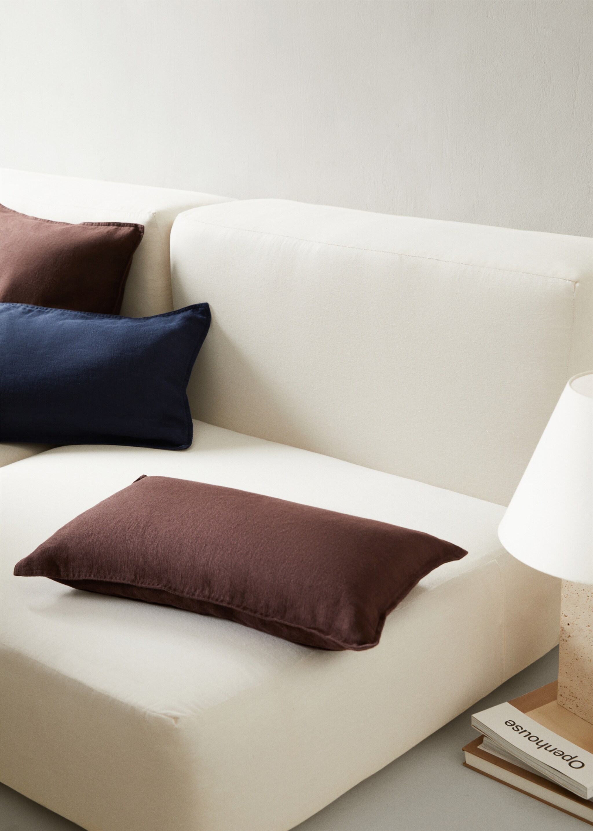 Housse de coussin 100 % lin unie 30x50 cm - Plan général