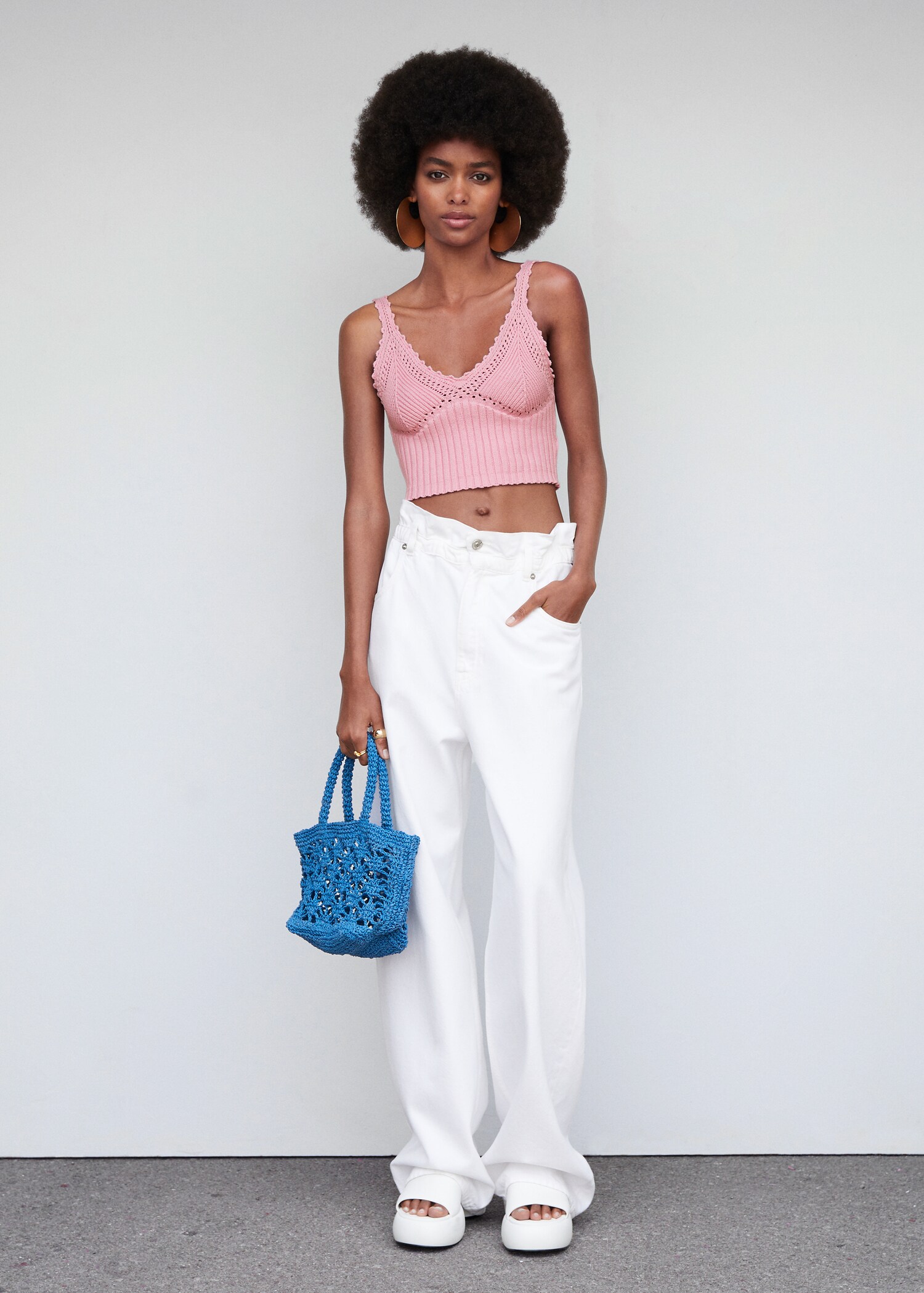 Knitted cropped top - General plane