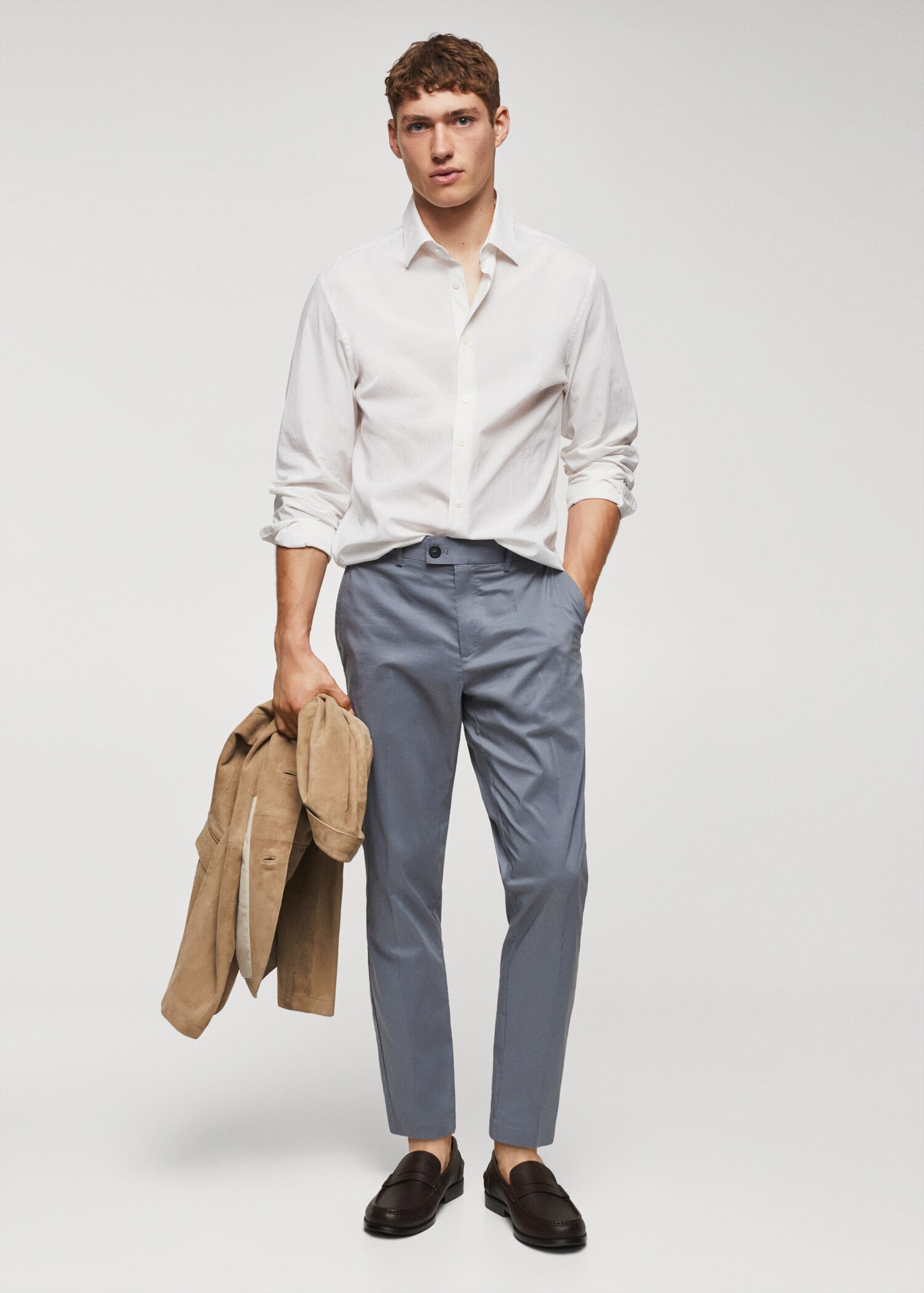 Koszula slim fit z bawełnianej kory - Plan ogólny