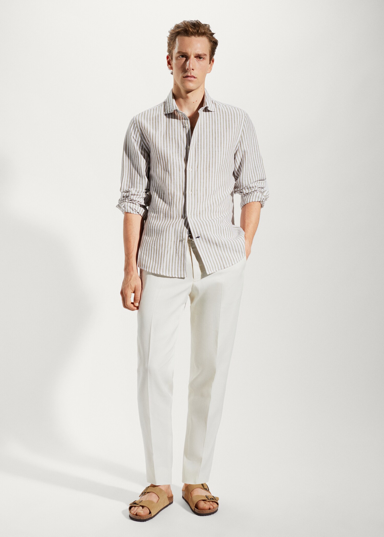 Chemise slim fit lin à rayures - Plan général