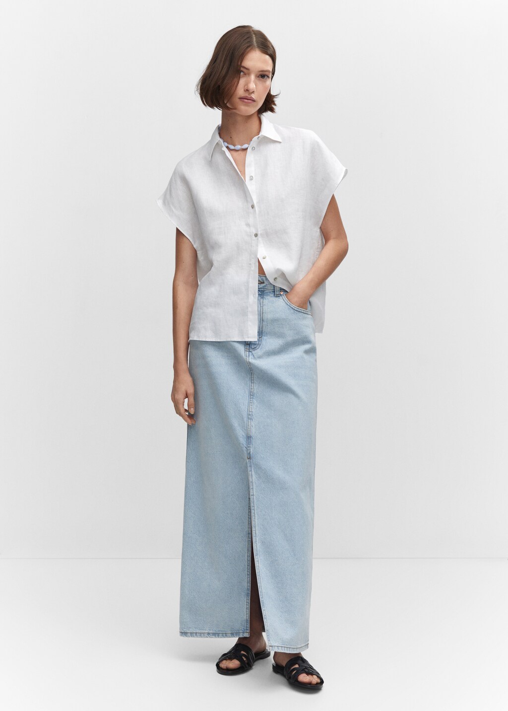 Camicia maniche corte lino discount