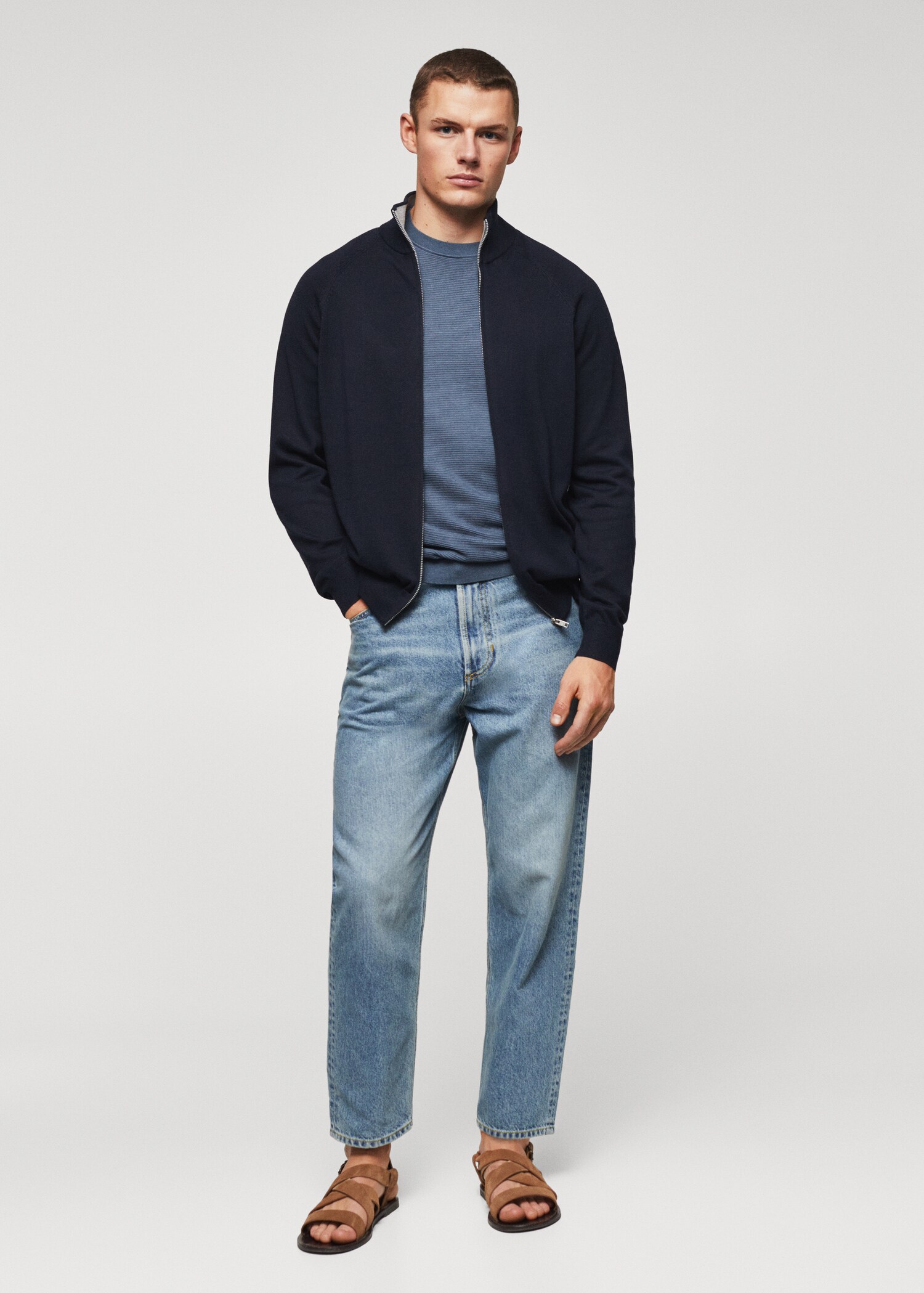 Cardigan cotone zip - Piano generale