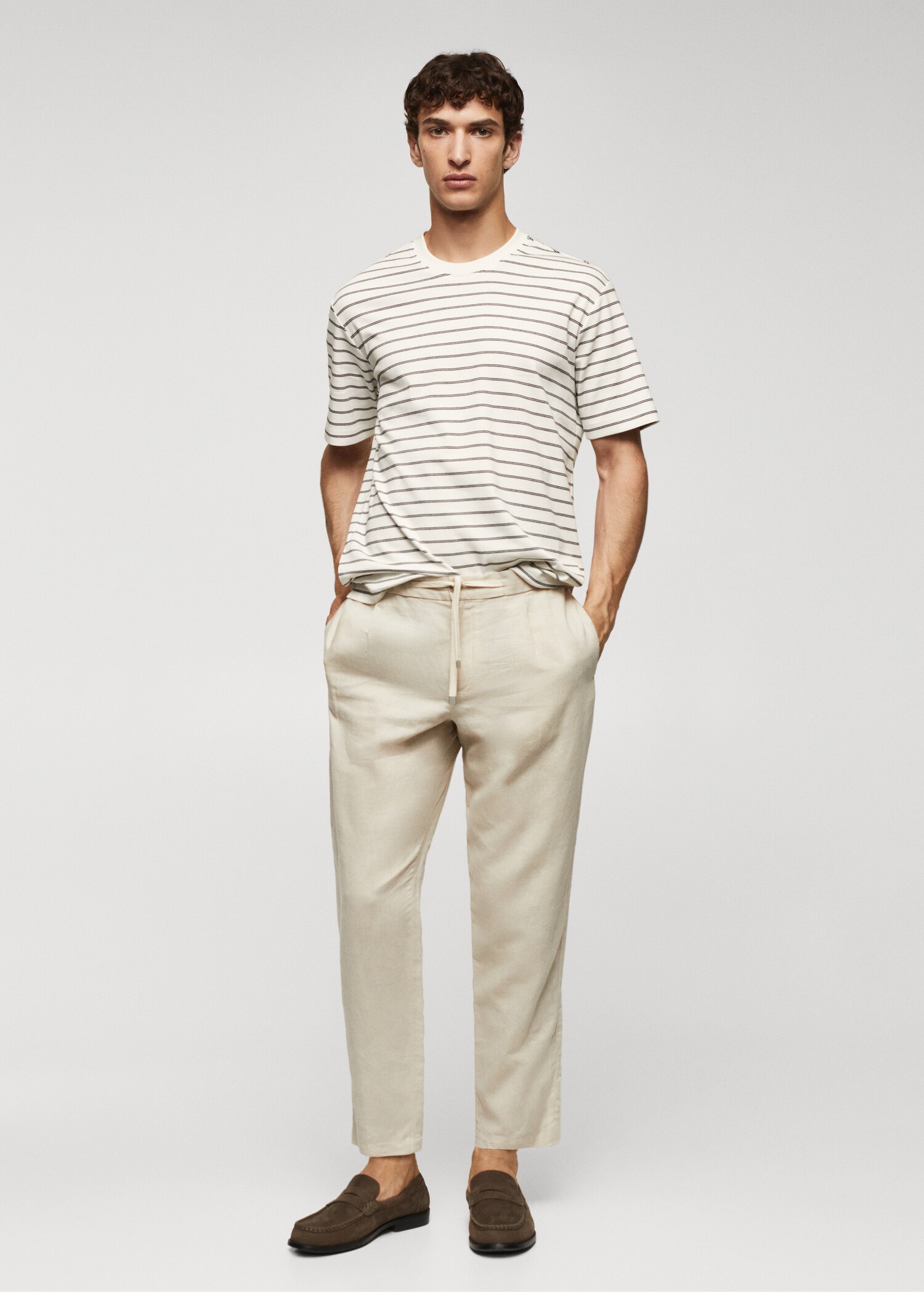 Striped 100% cotton t-shirt - General plane