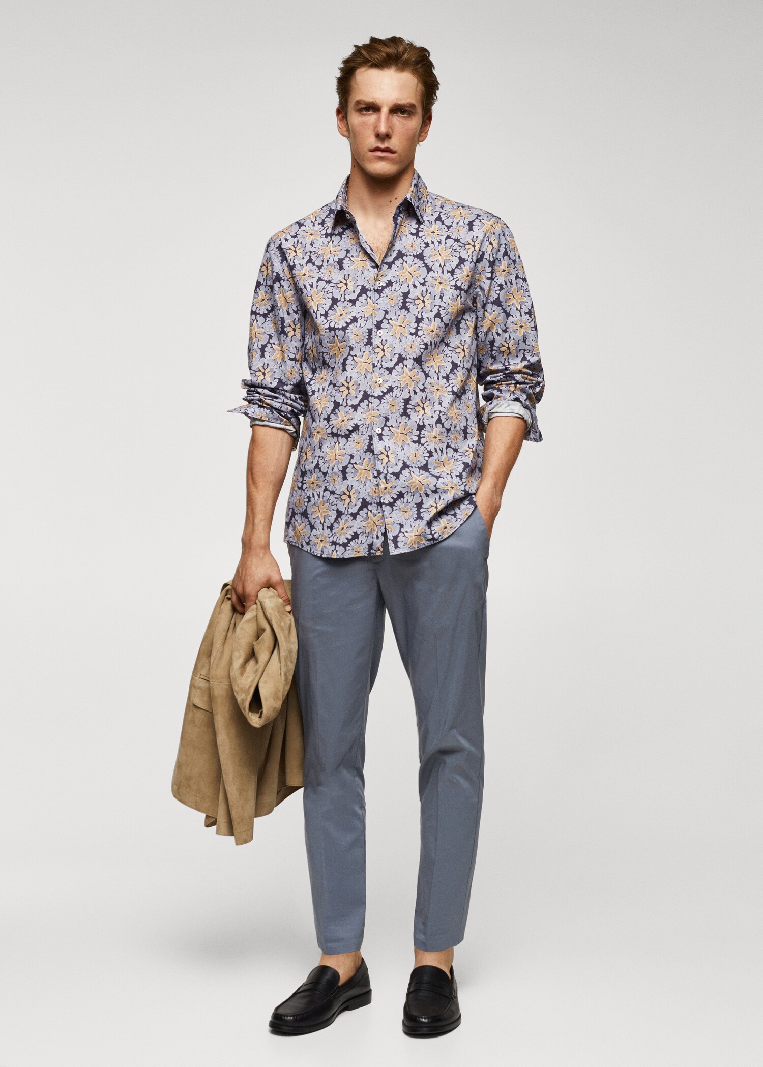 Camisa de 100% algodão regular fit estampada - Plano geral