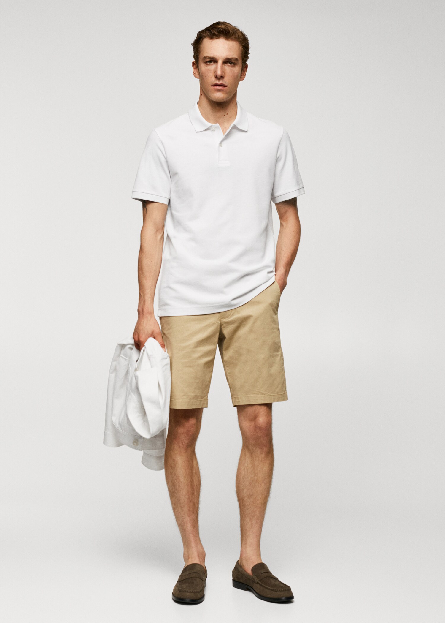 100% cotton pique polo shirt - General plane