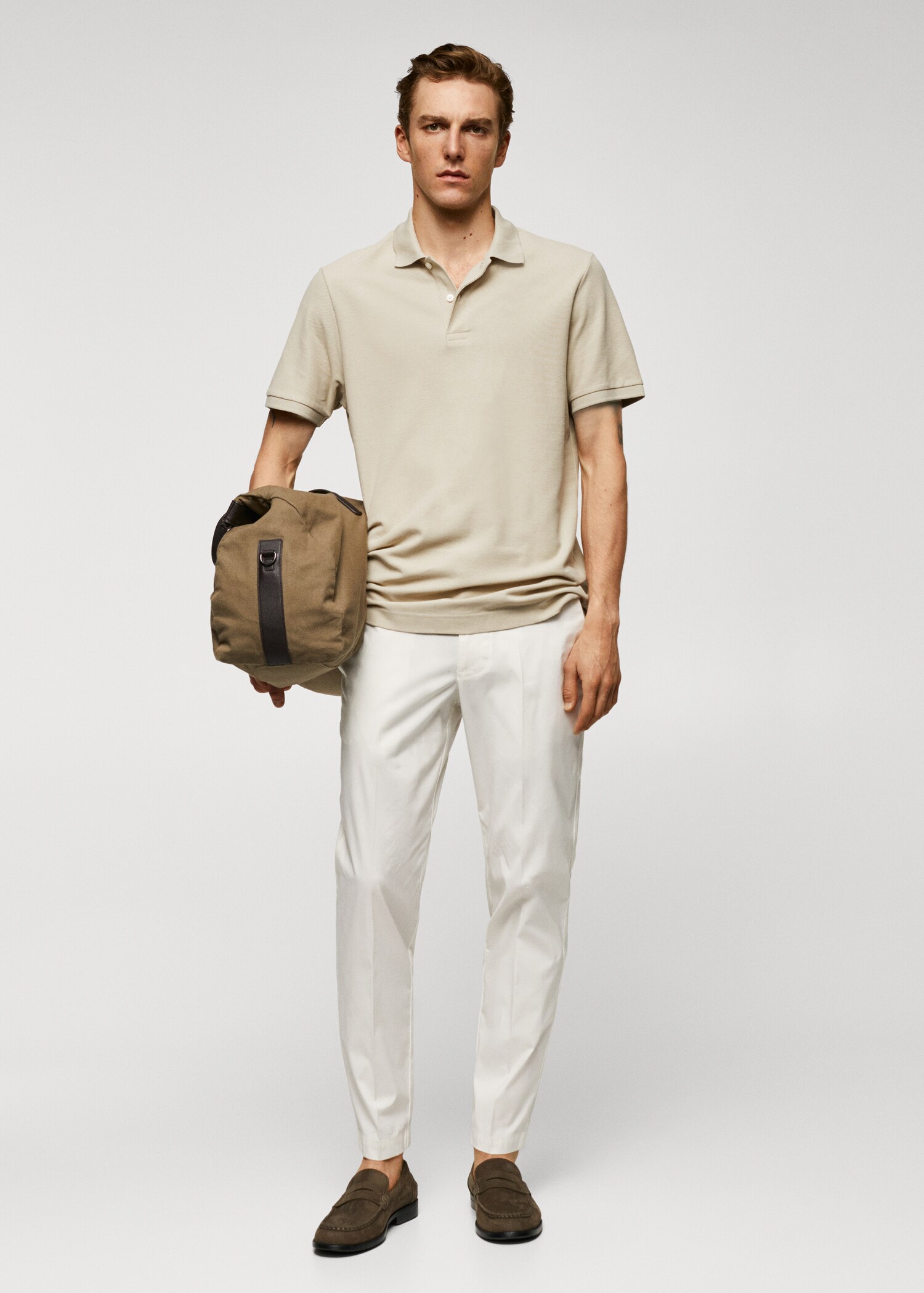 100% cotton pique polo shirt - General plane