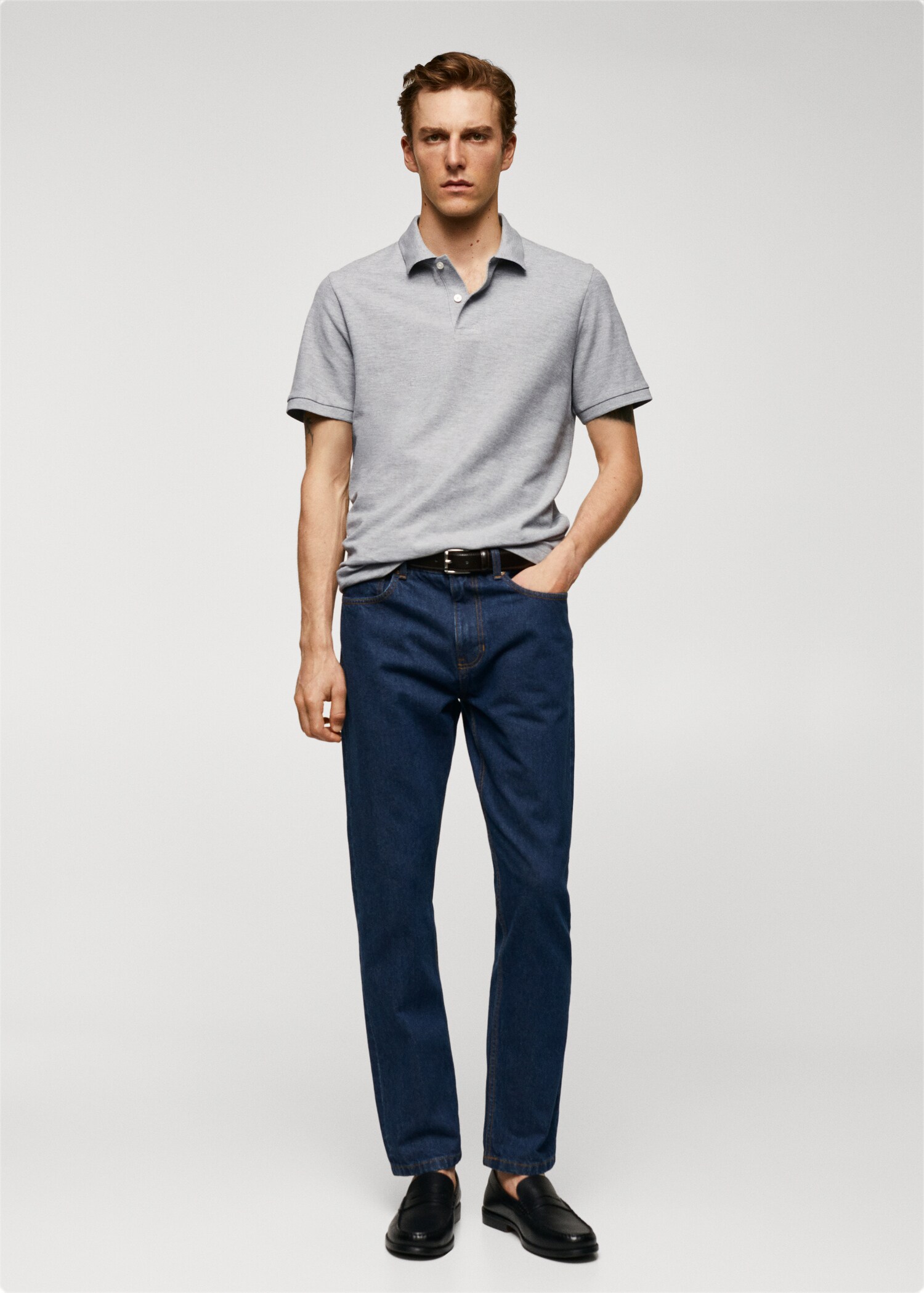 100% cotton pique polo shirt - General plane
