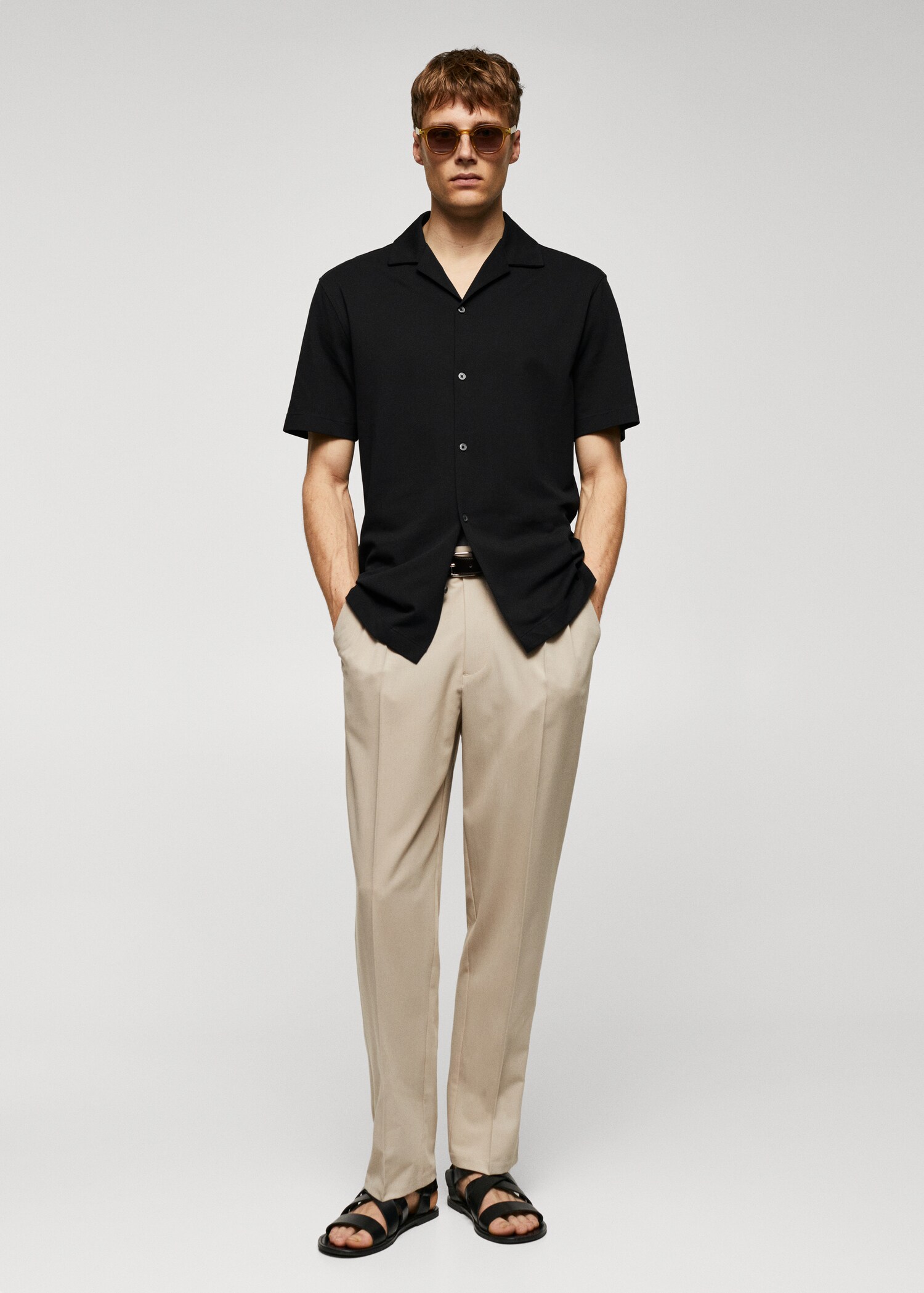 Camicia collo bowling piqué - Piano generale