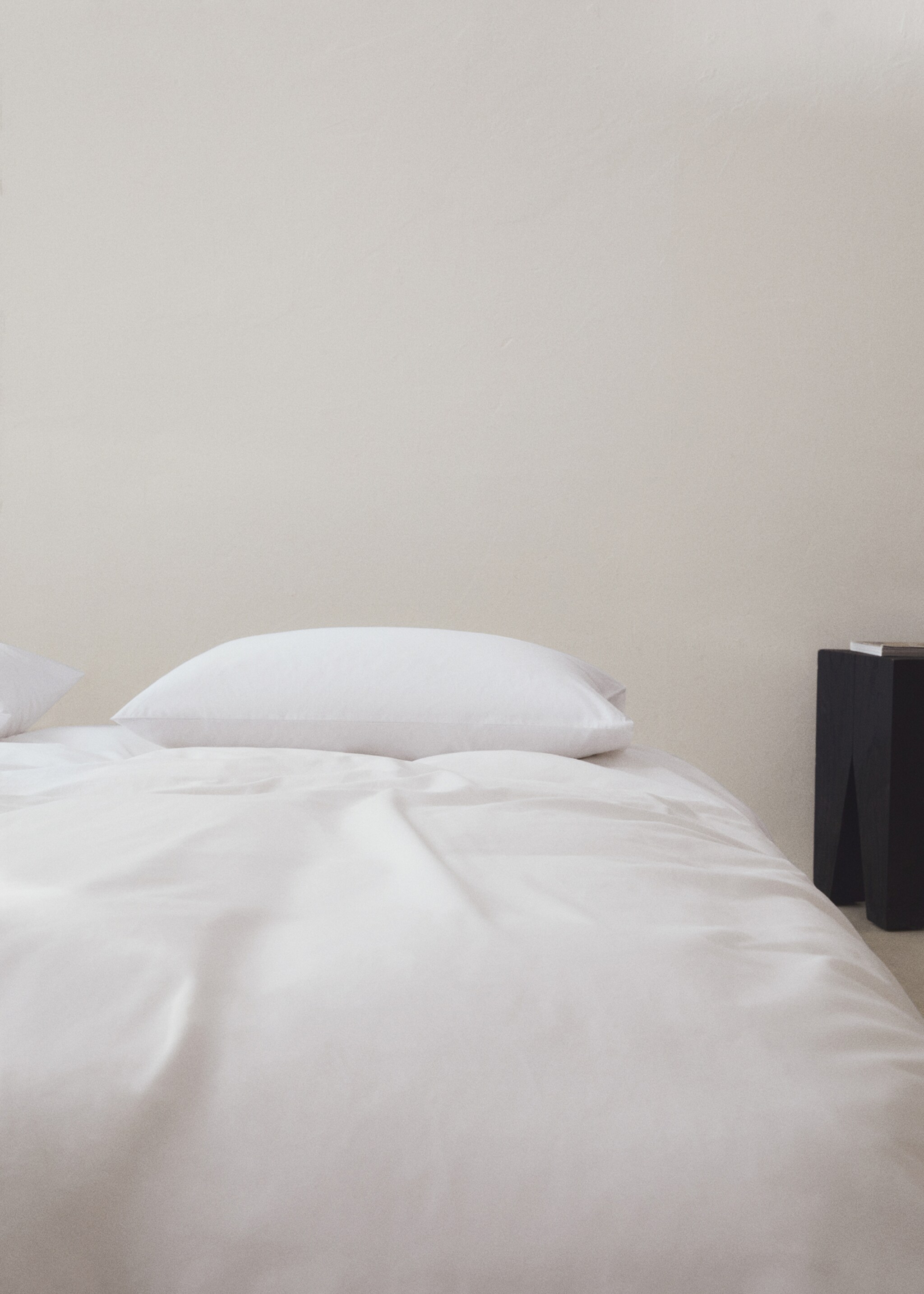 300-thread percale cotton duvet cover 150cm - General plane, White. Ref: 57011505-00.