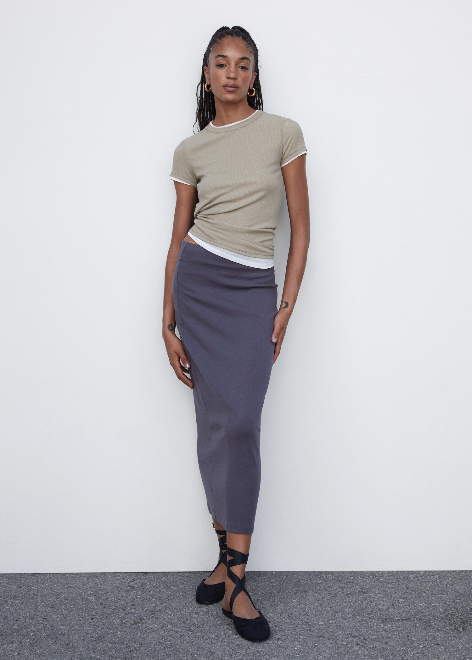 Lace-up ballerinas - General plane