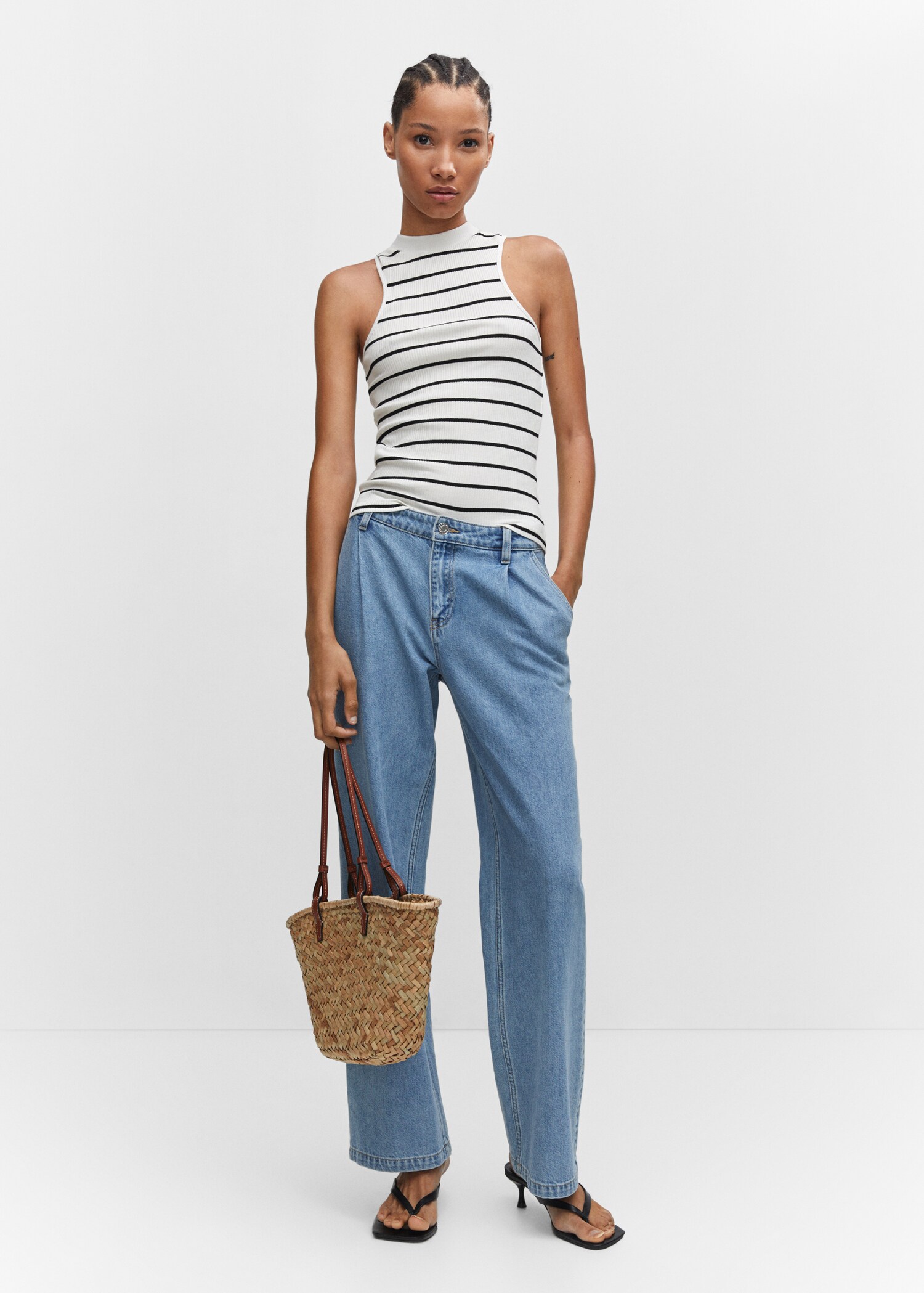 Top rayas cuello perkins - Plano general