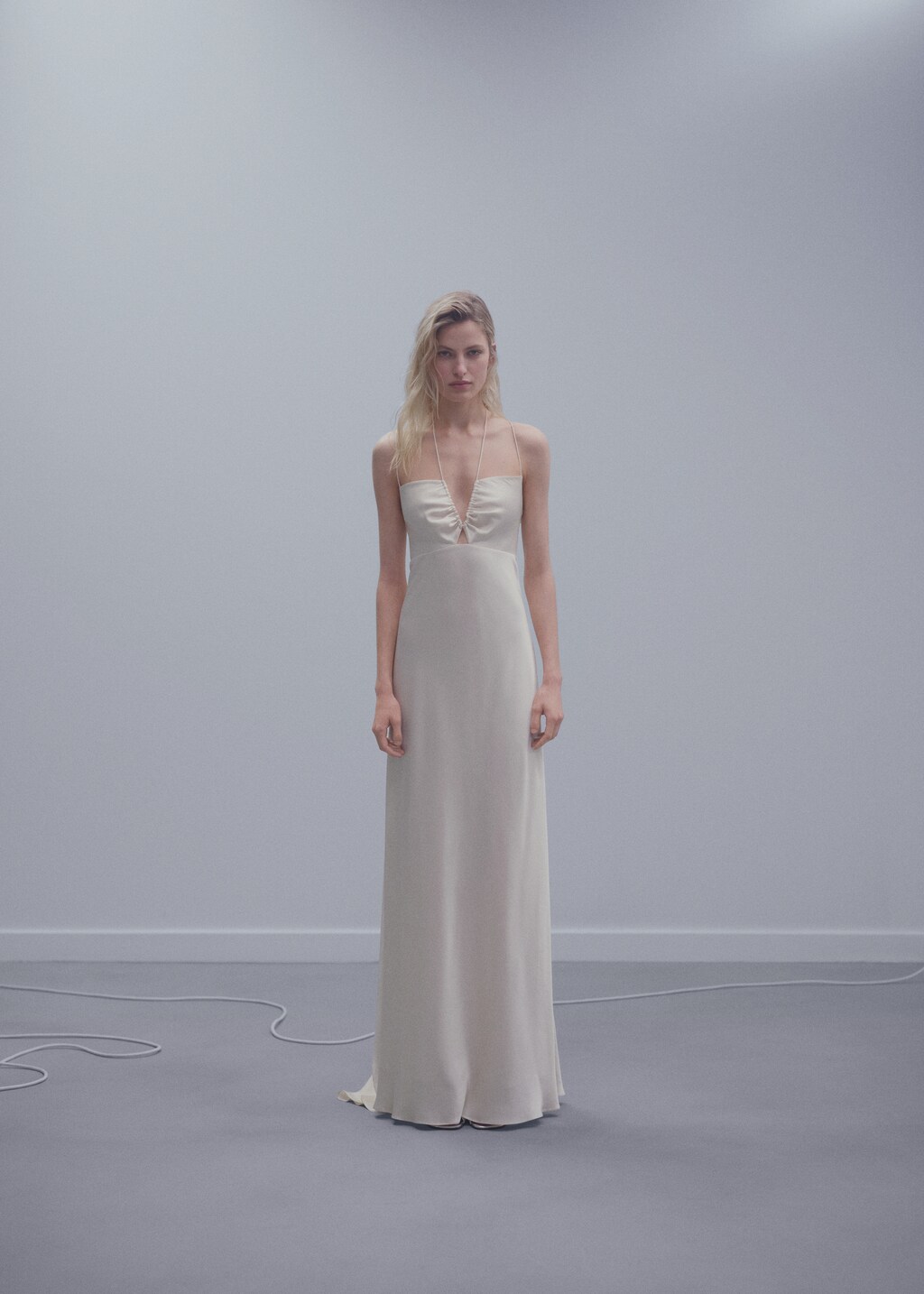 Satin dress with crossed straps - Women | MANGO OUTLET USA