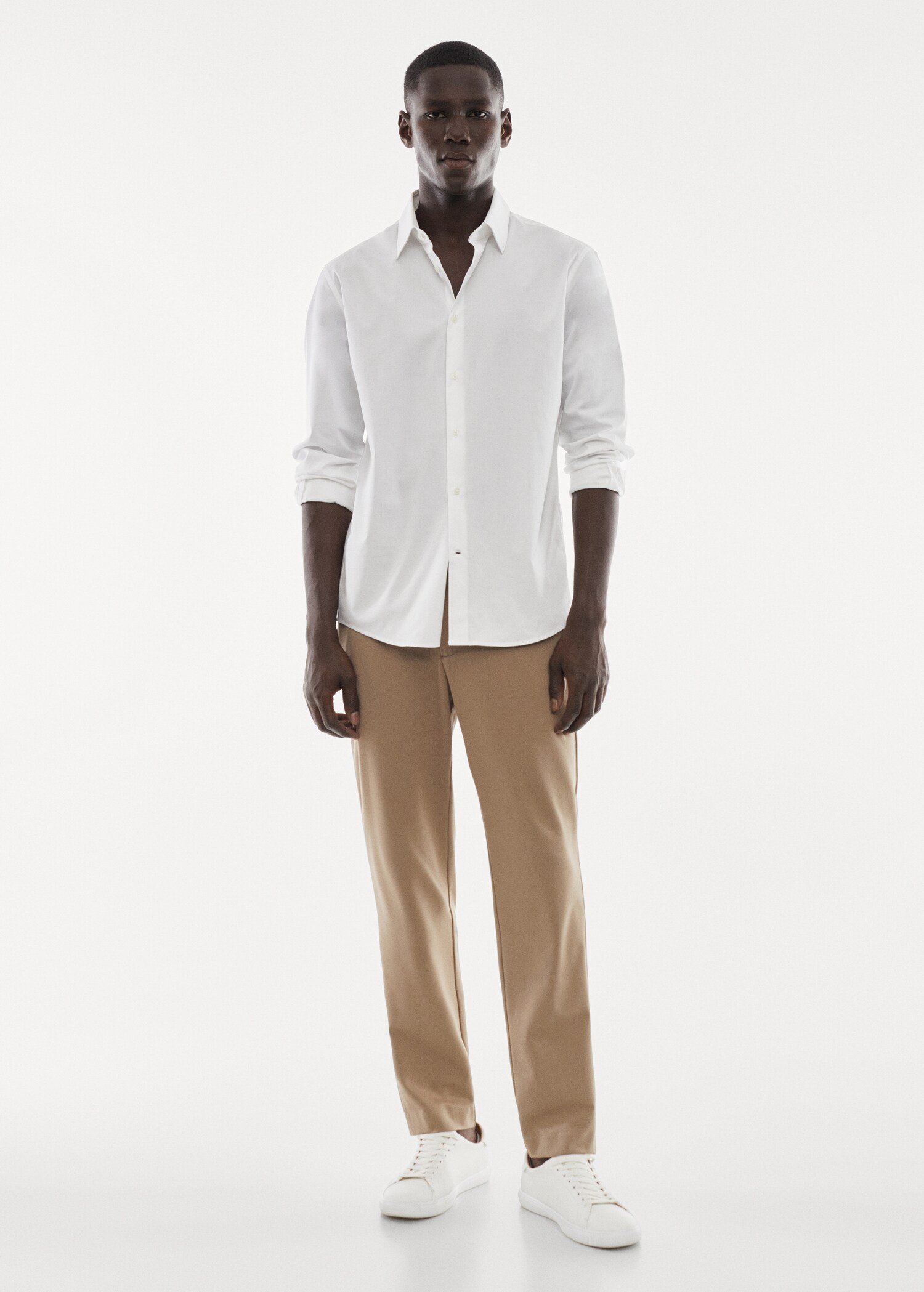 Slim fit stretch cotton shirt - General plane
