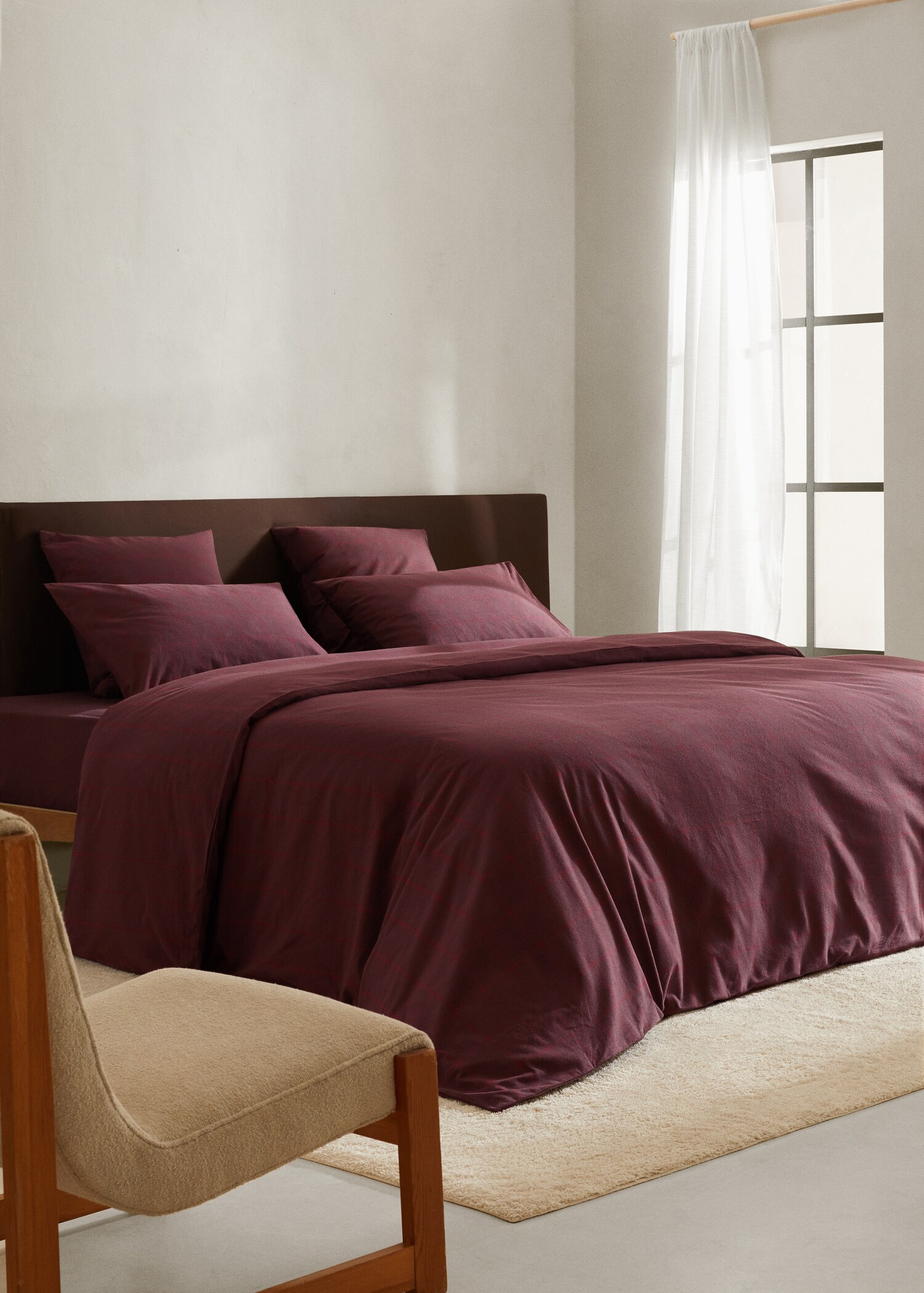 Check flannel duvet cover 150cm - General plane