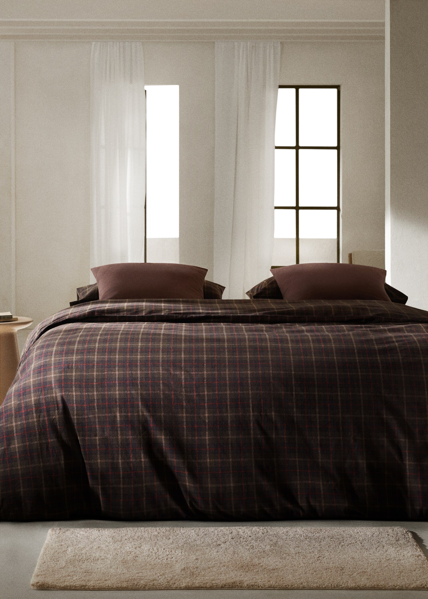 Copripiumino flanella quadri multicolore letto 180 cm - Piano generale