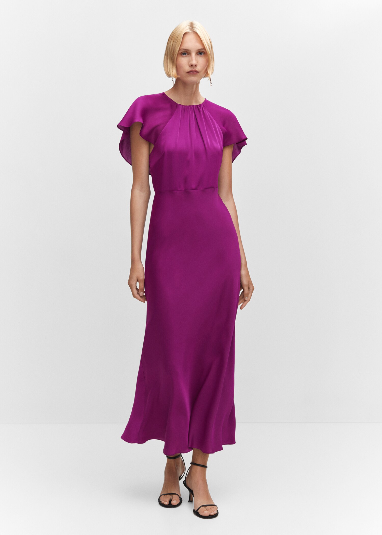 Vestido satinado detalle espalda - Plano general