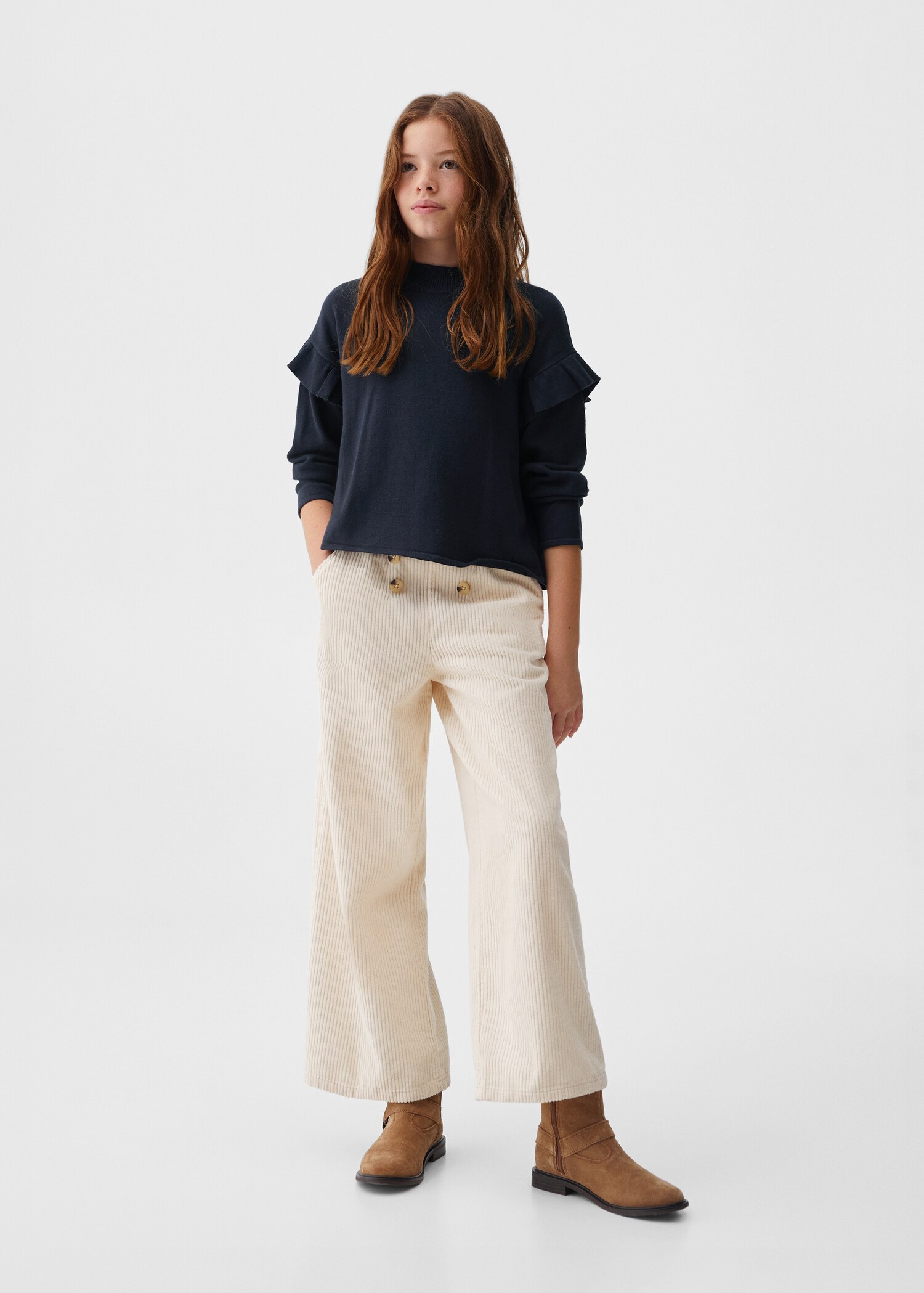 Ruffled detail sweater - General plane