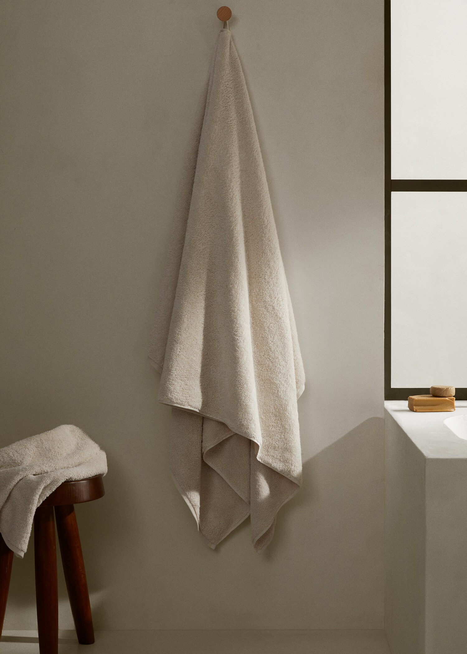 600gr/m2 cotton bath towel 90x150cm - General plane