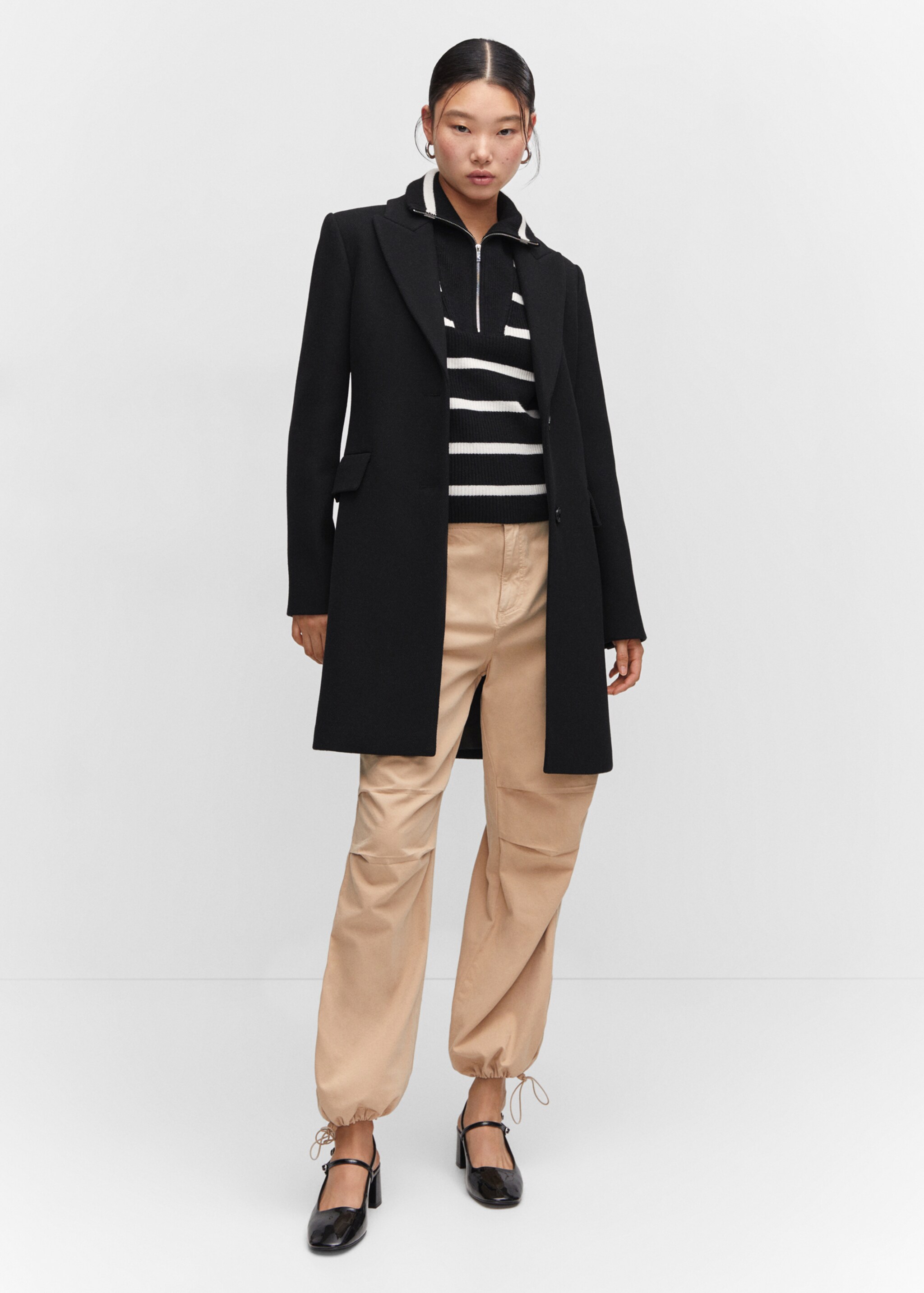 Manteau droit à revers - Plan général
