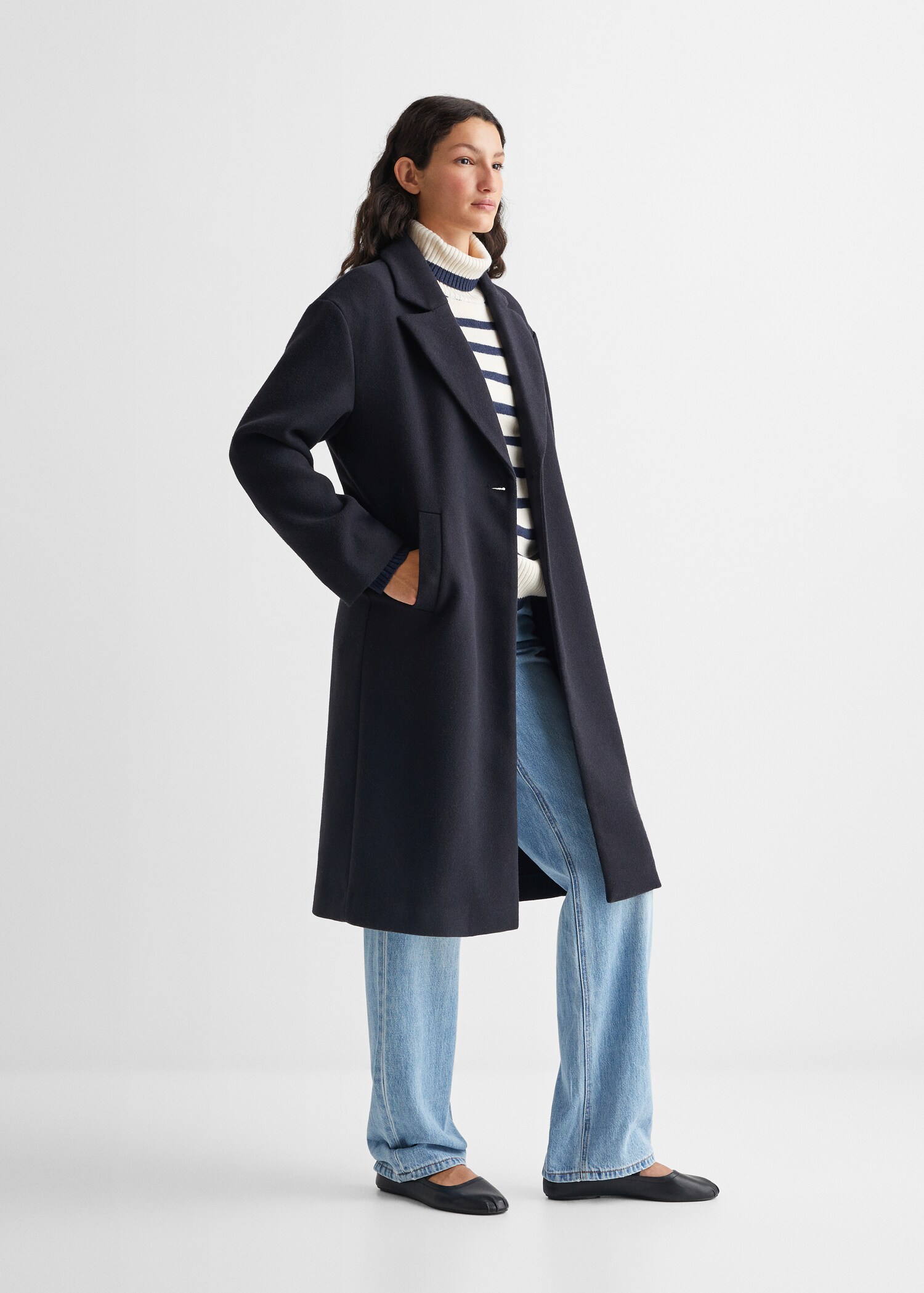 Manteau droit à revers - Plan général