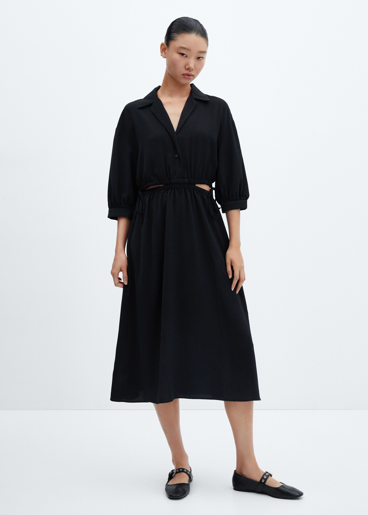 Vestido camisa aberturas - Plano general