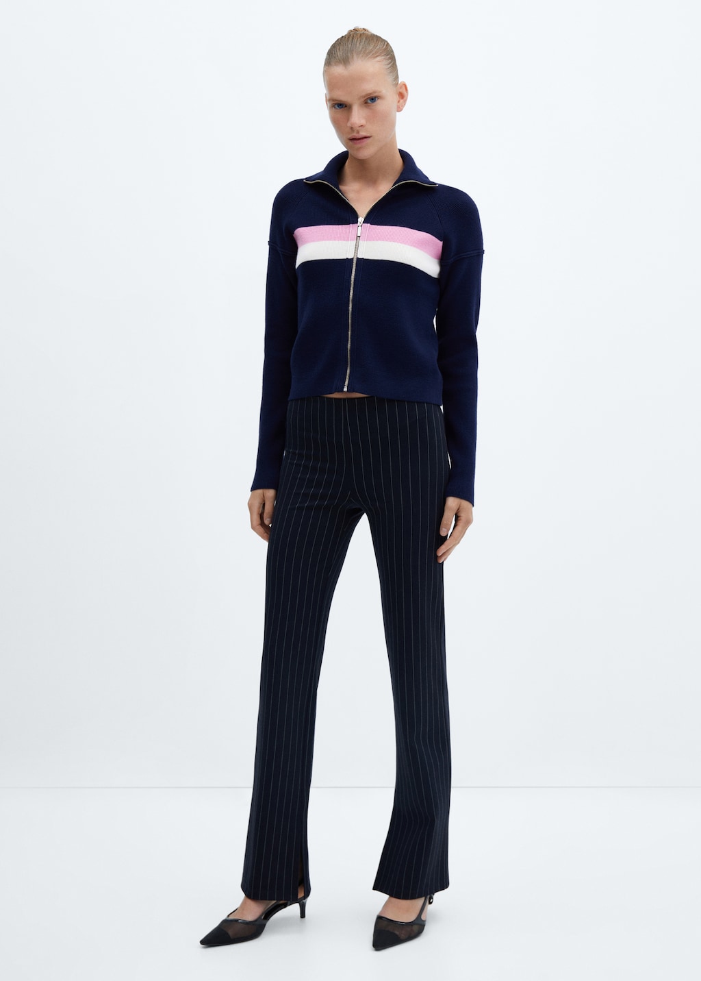 High neck sweater with zip - Women | MANGO OUTLET USA